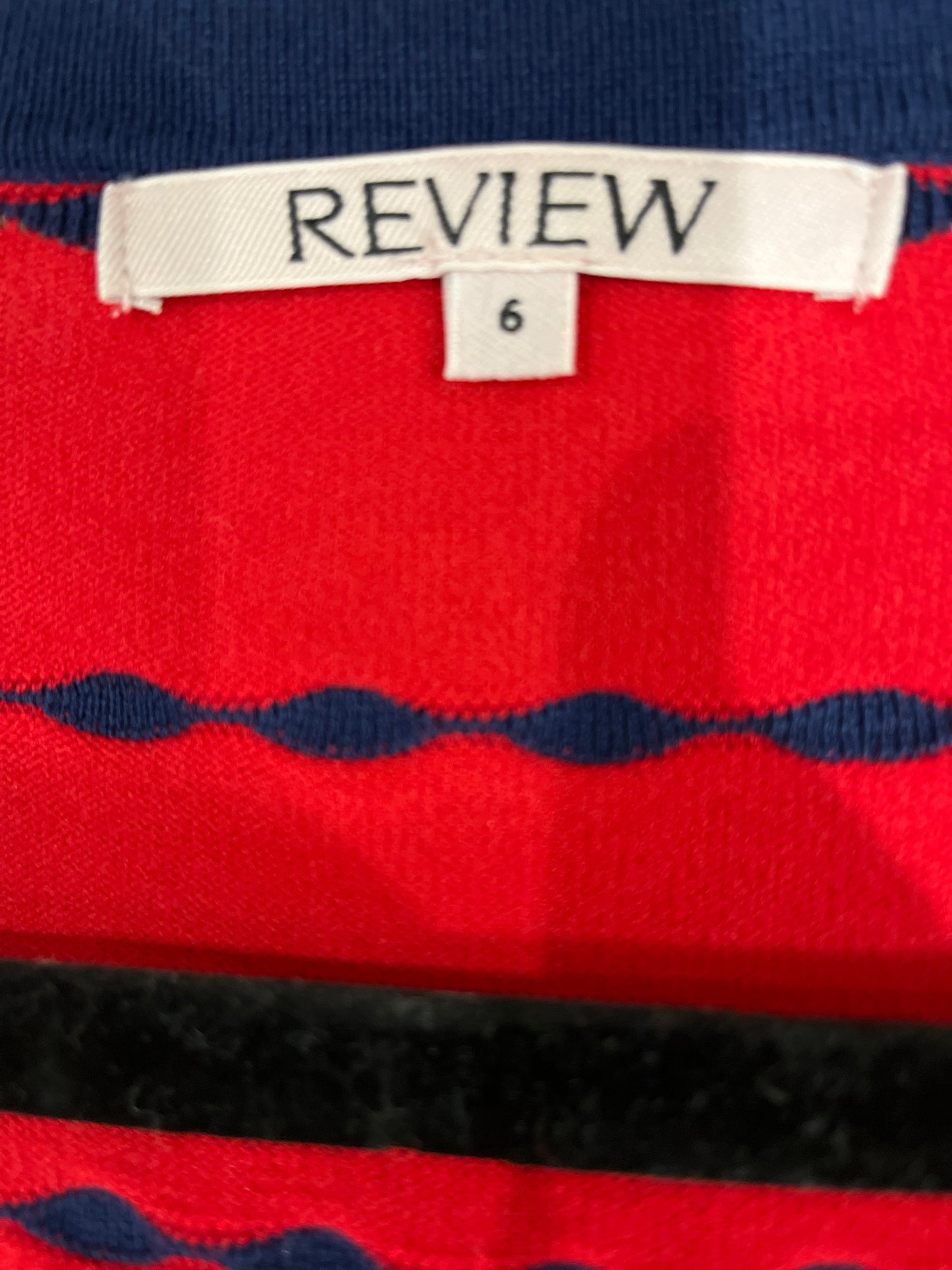 REVIEW Red Navy Knit Top XS