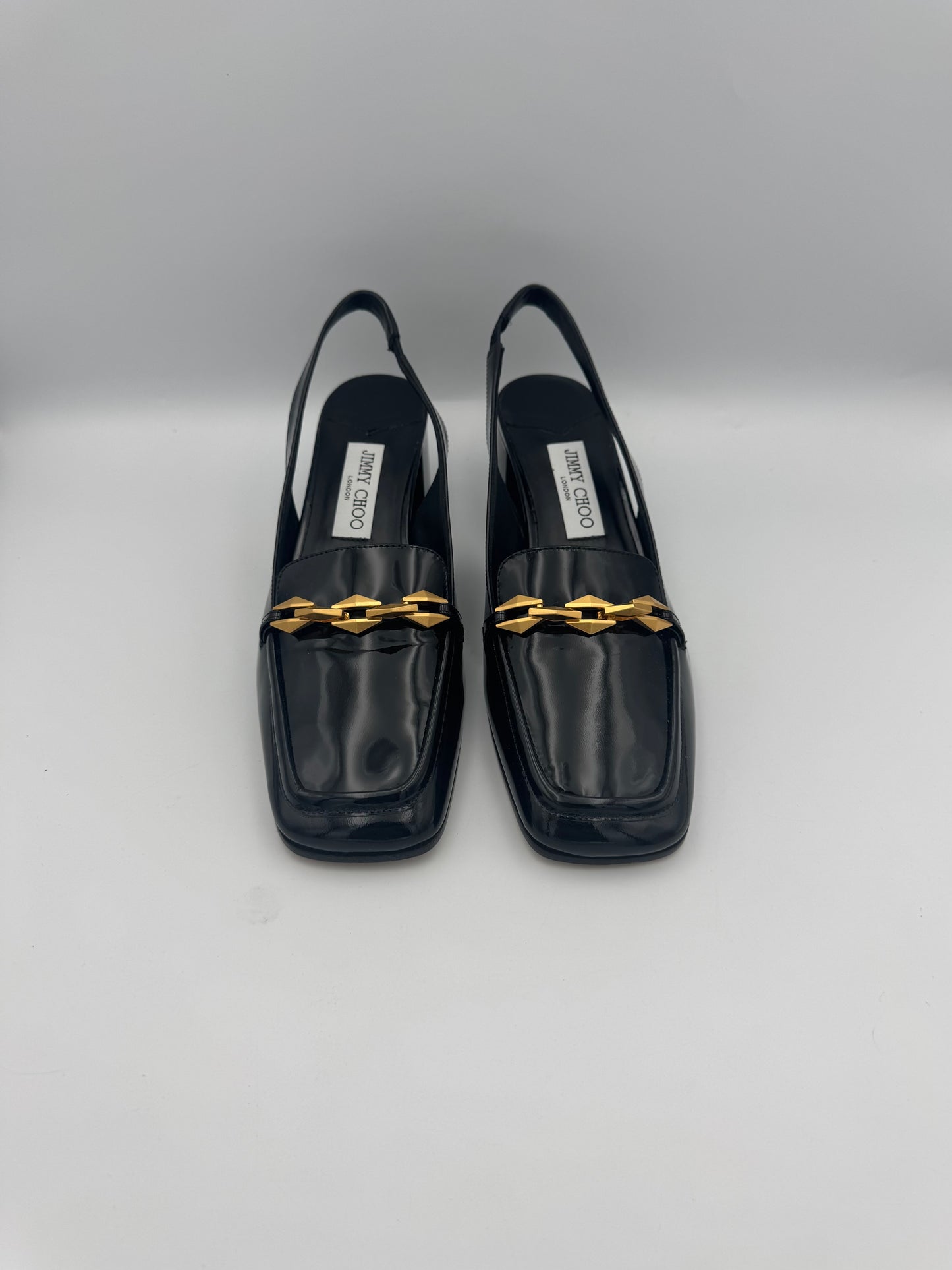 Jimmy Choo Diamond Tilda Soft Patent Black Size 40