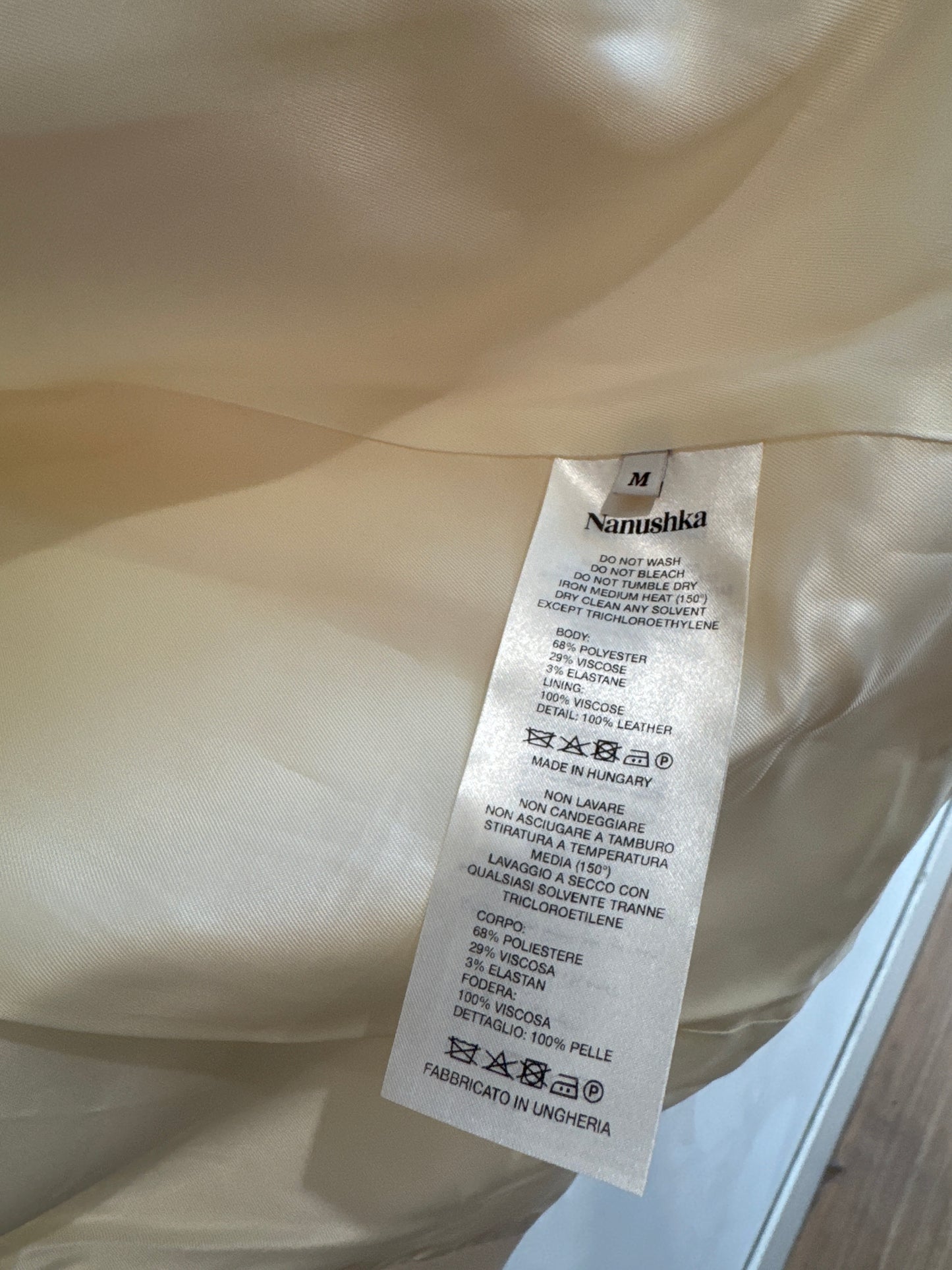 Nanishka Cream Oversized Blazer - size M