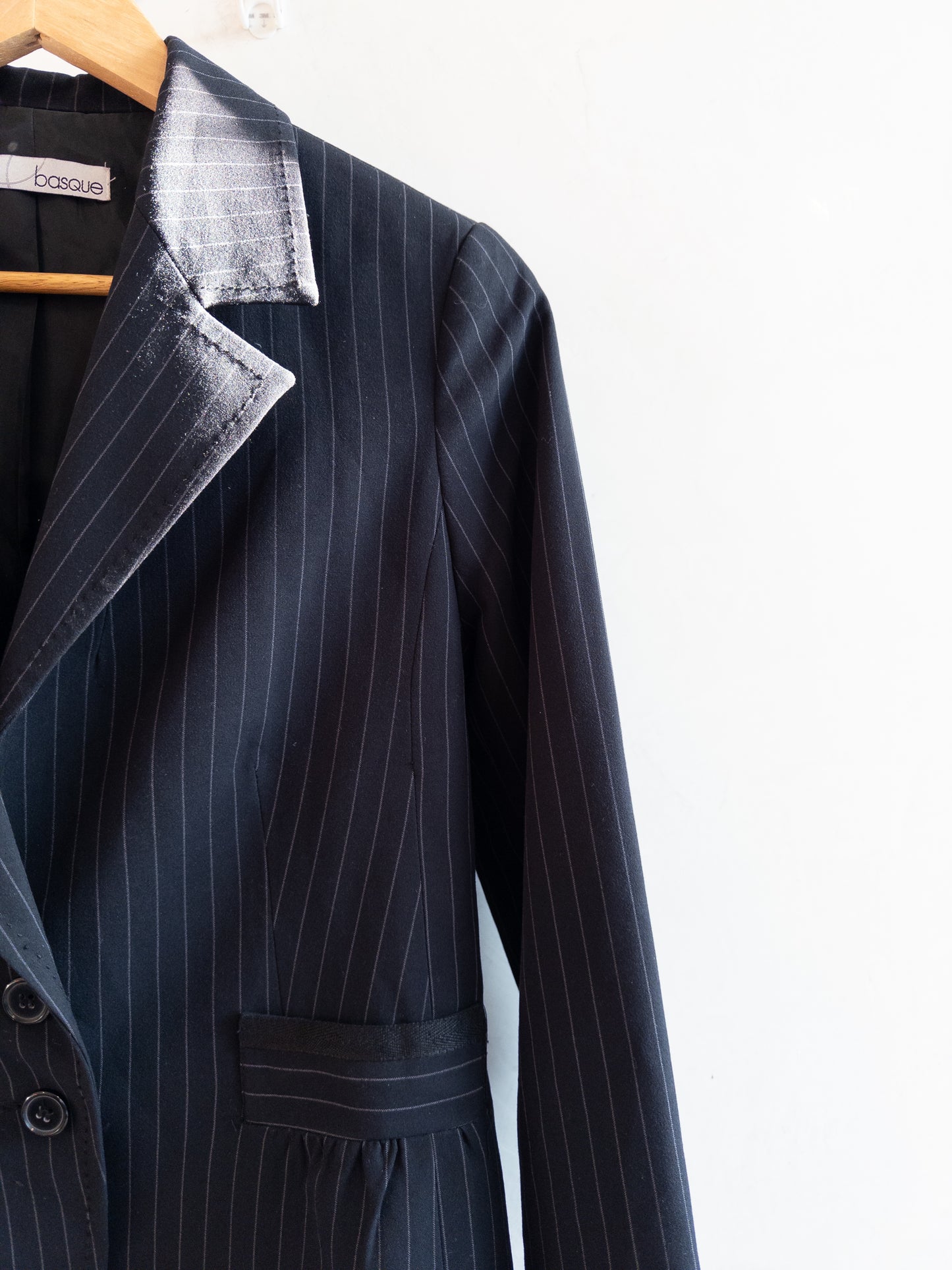 BASQUE Navy Striped Jacket Size 8
