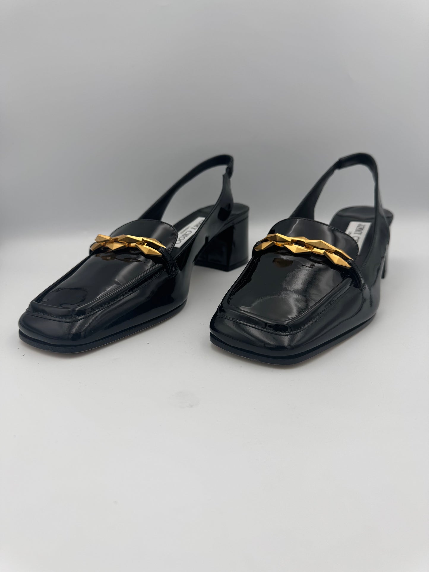 Jimmy Choo Diamond Tilda Soft Patent Black Size 40