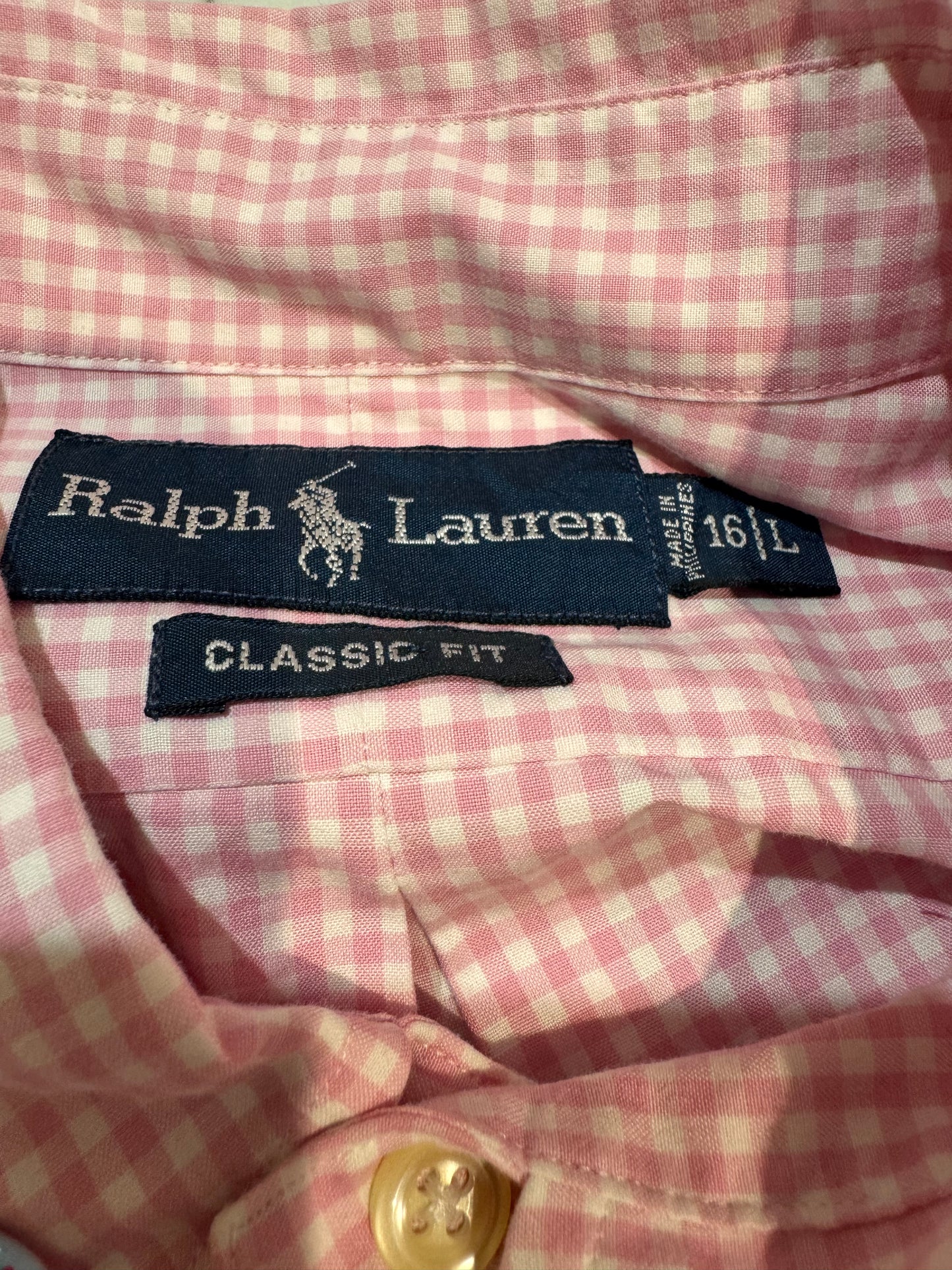 Upcycled Ralph Lauren pink shirt - size 16