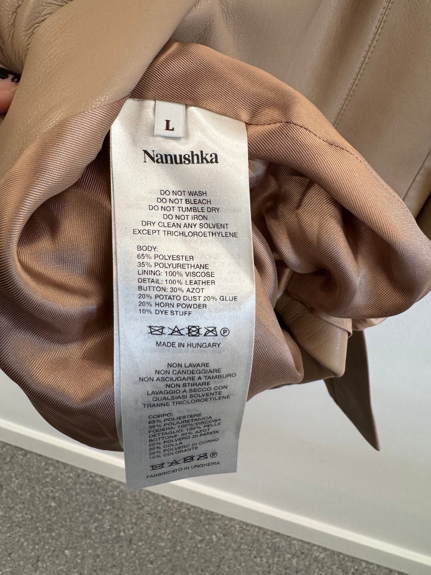 Nanuska Beige Vegan Blazer - Size L