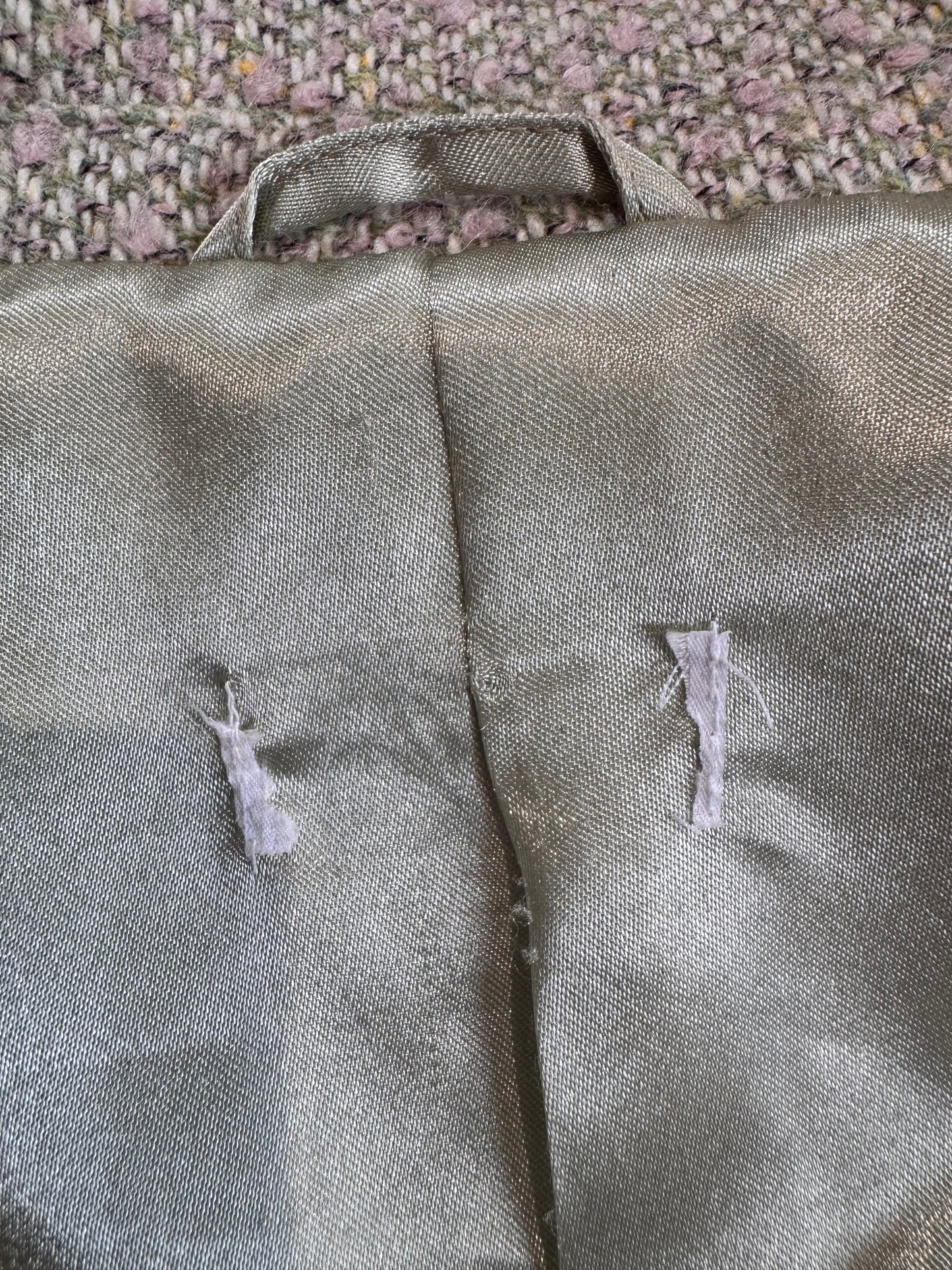 Pastel green Boucle ope jacket - size M