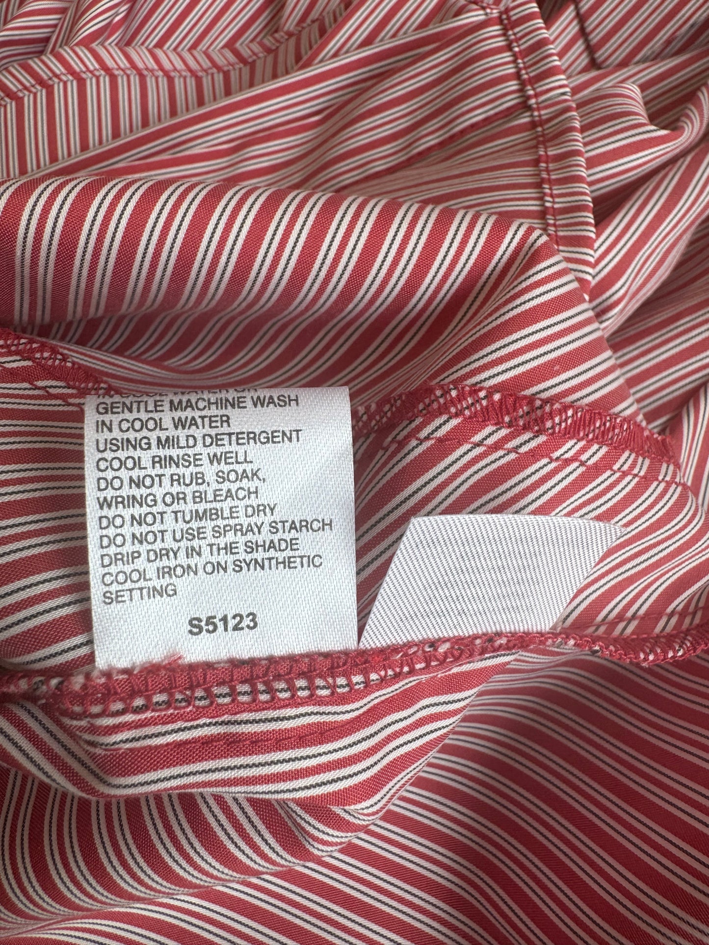 Cue Short Sleeve Red Striped Top - size 10