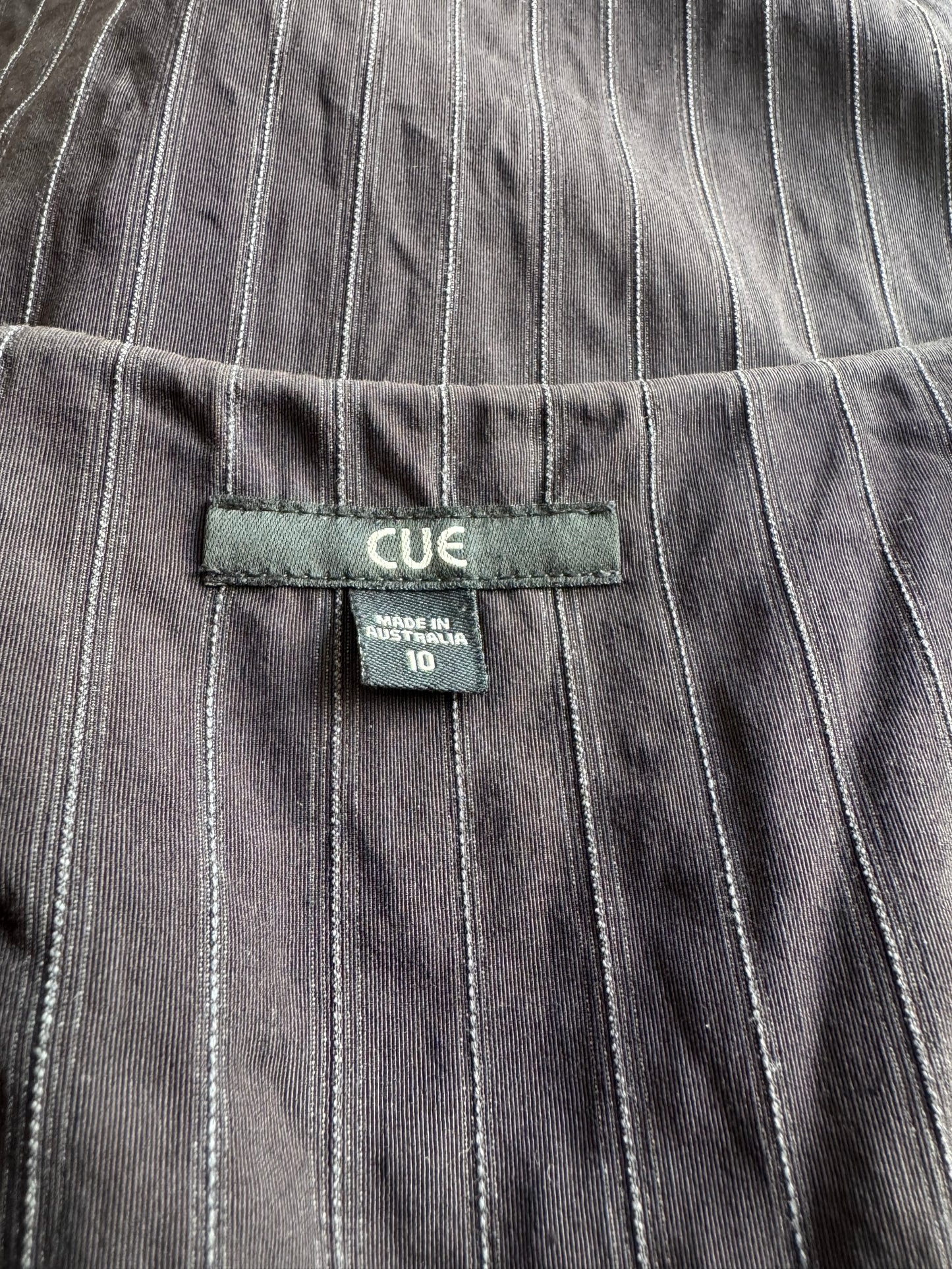 Vintage Cue brown stripe dress - size 10