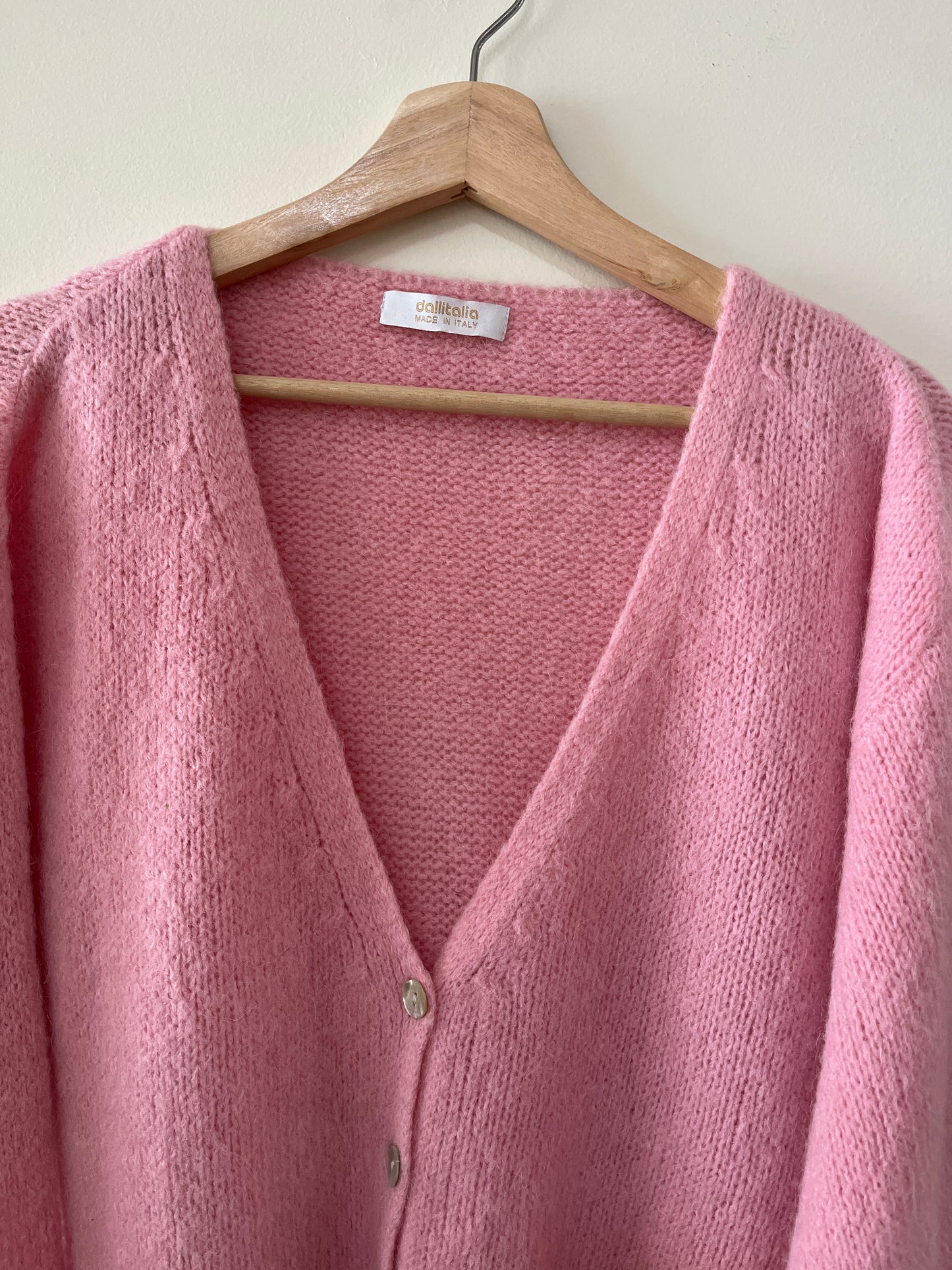 Dallitalia Pink Wool Blend Cardigan Size M-L