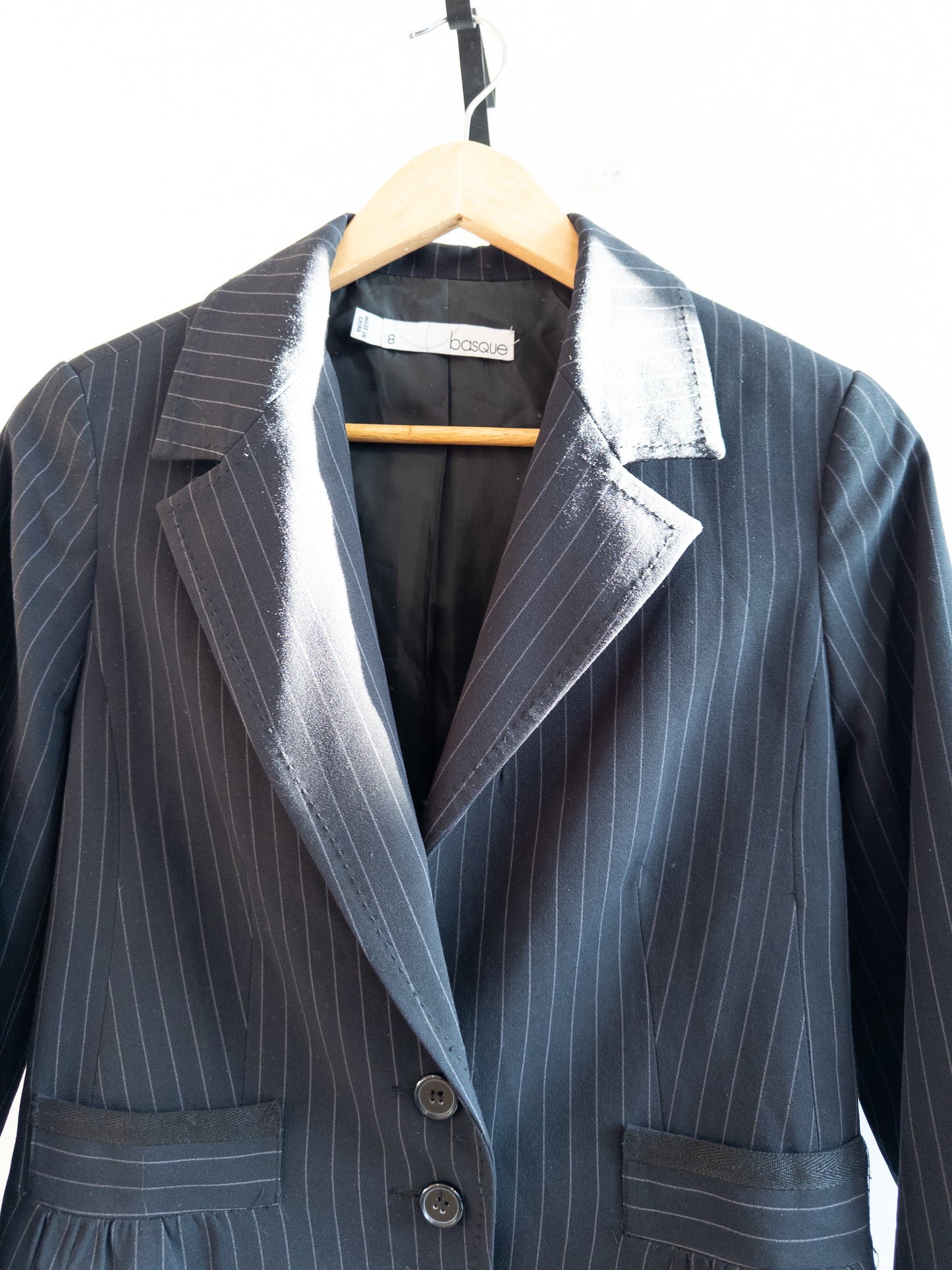 BASQUE Navy Striped Jacket Size 8
