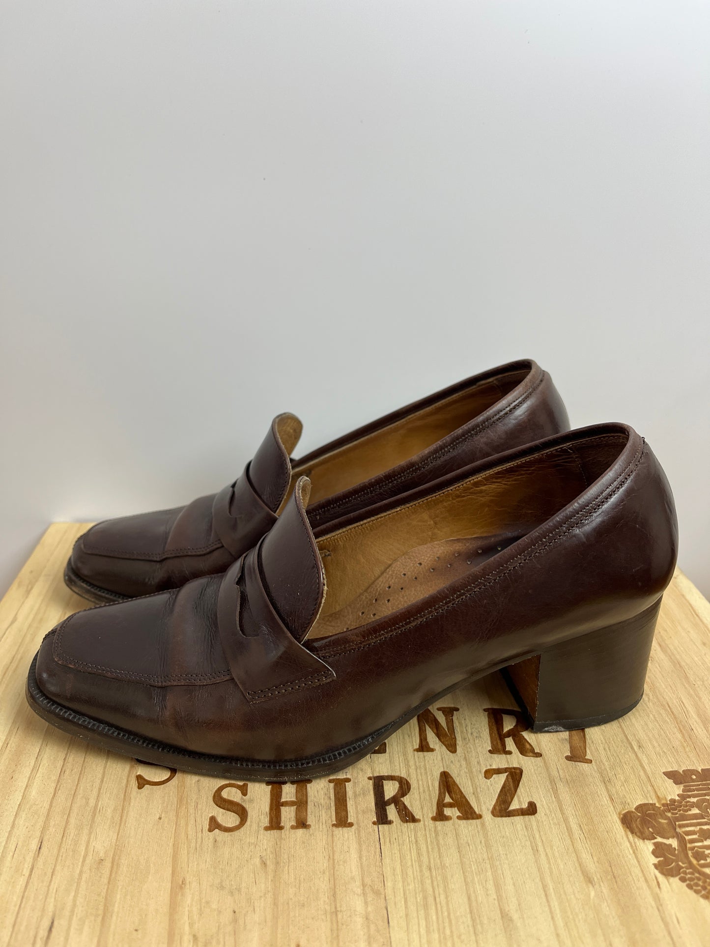 Vintage Rich Brown Mules Size 37