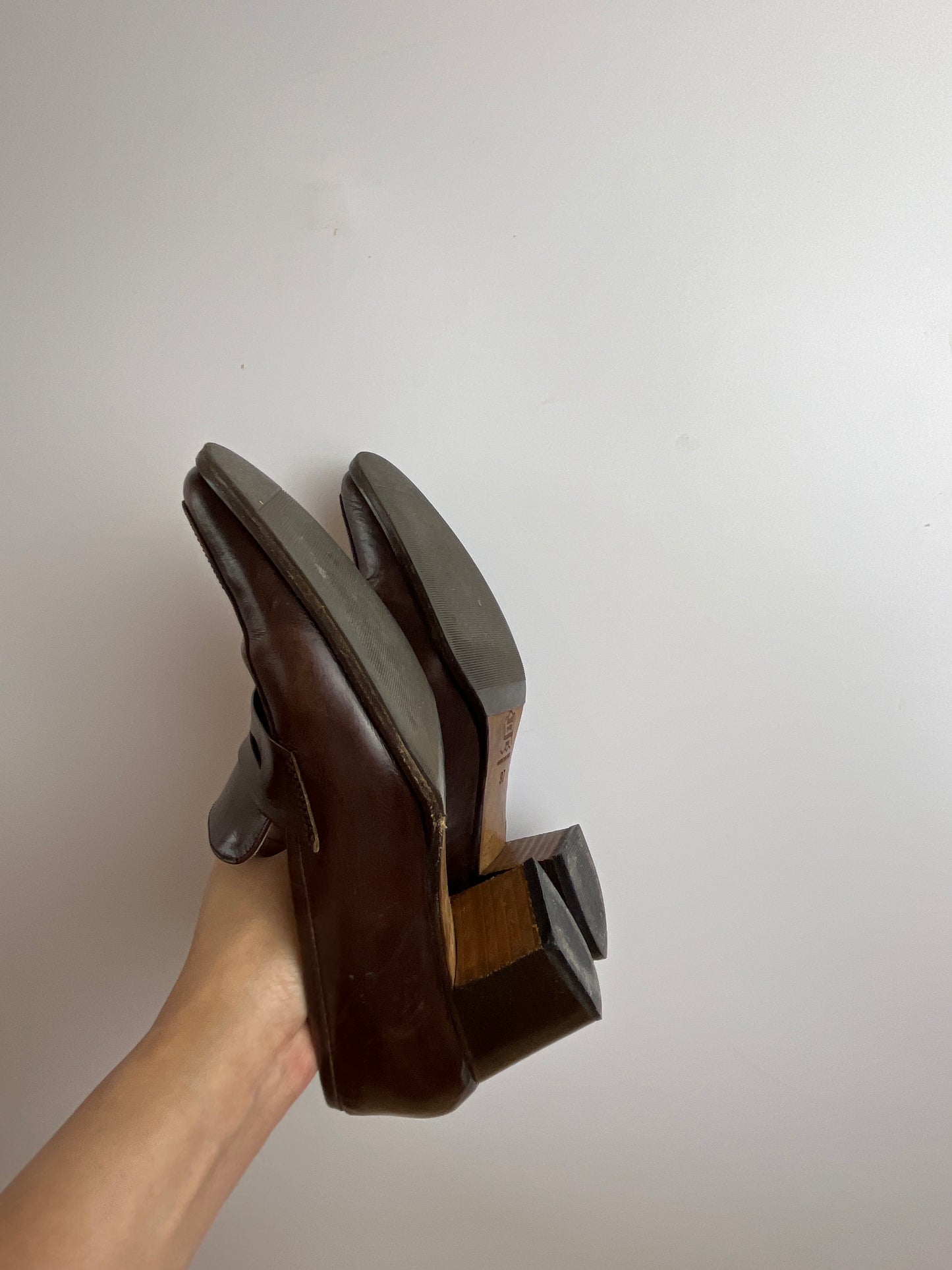 Vintage Rich Brown Mules Size 37