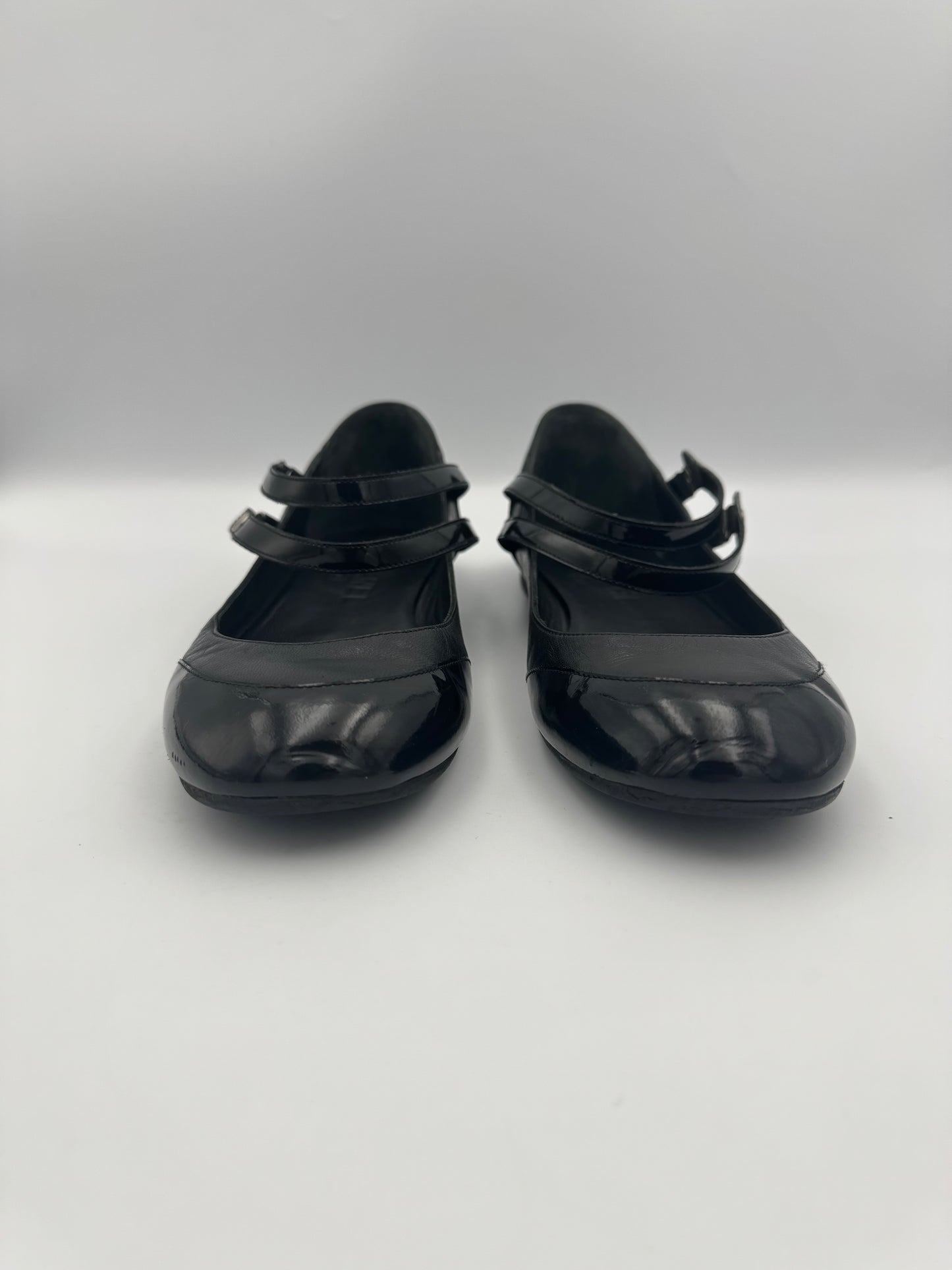 Chanel Mary Jane Black Leather Flats Size 38