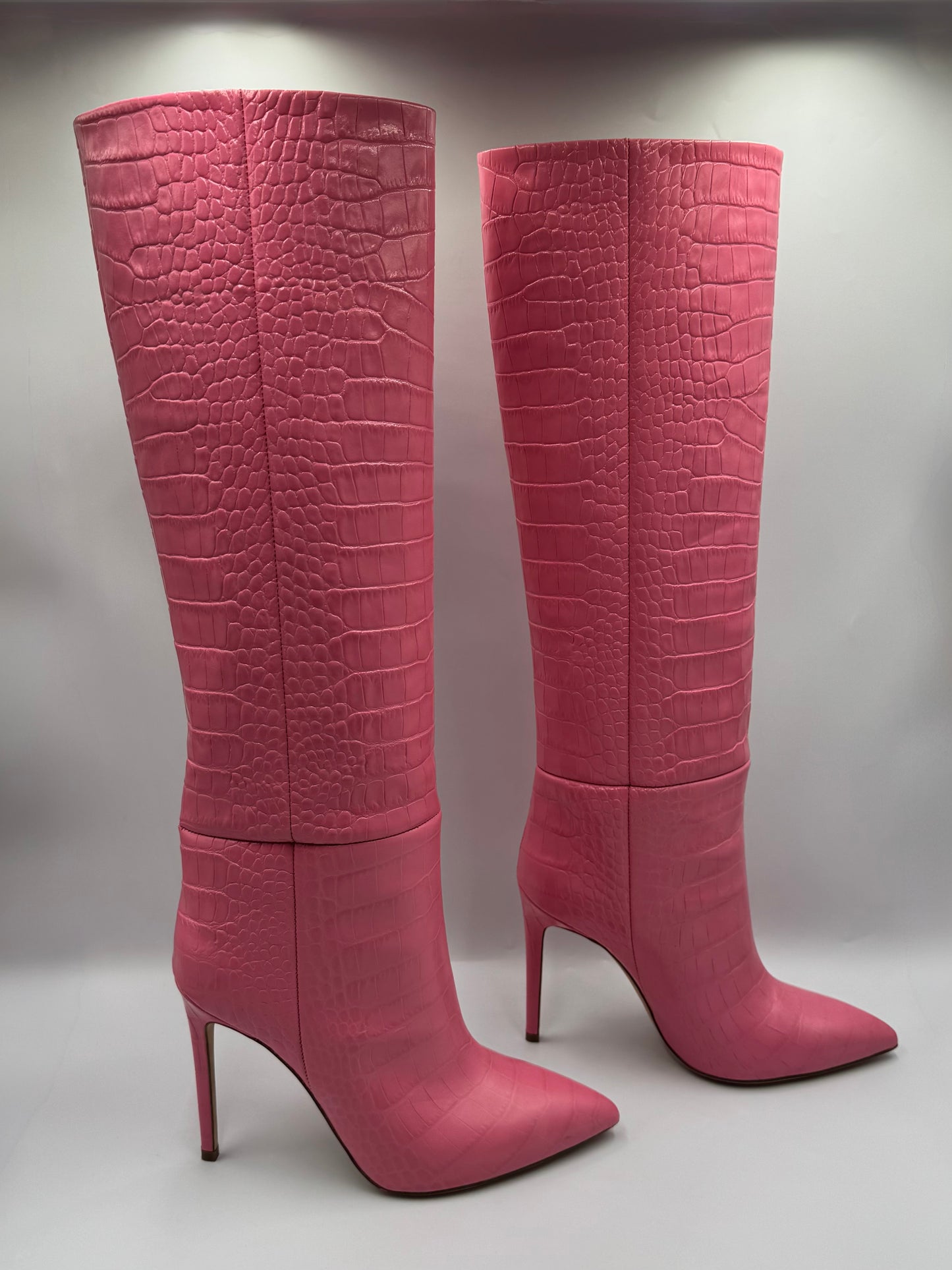 PARIS TEXAS Crocodile Embossed Leather Boots 38.5