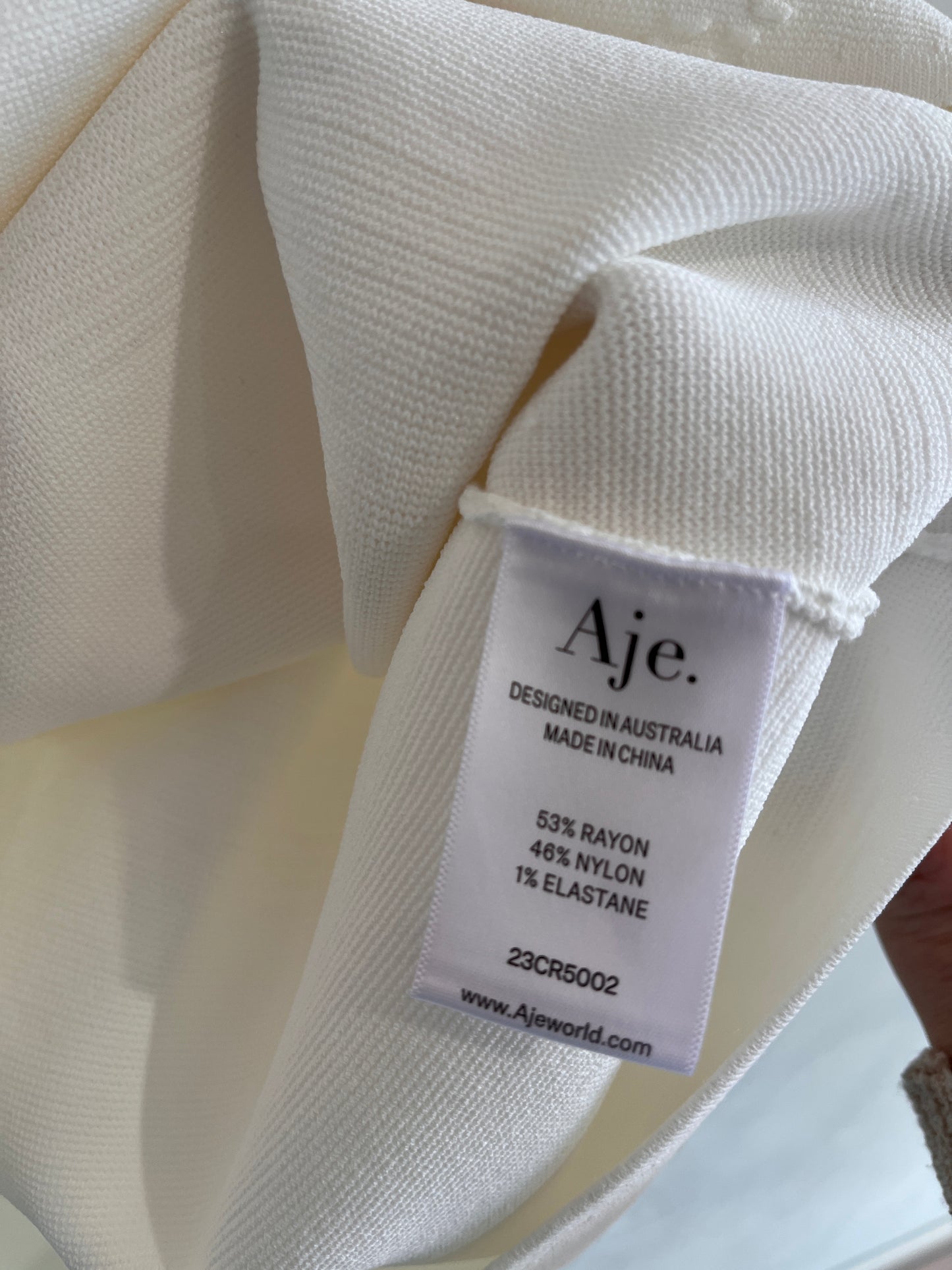 AJE White Knit Mini Dress Size XS