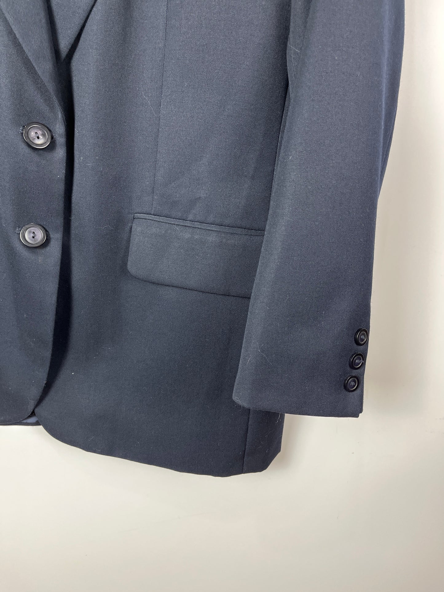 Vintage FLETCHER JONES Navy Wool Blend Blazer Size 14