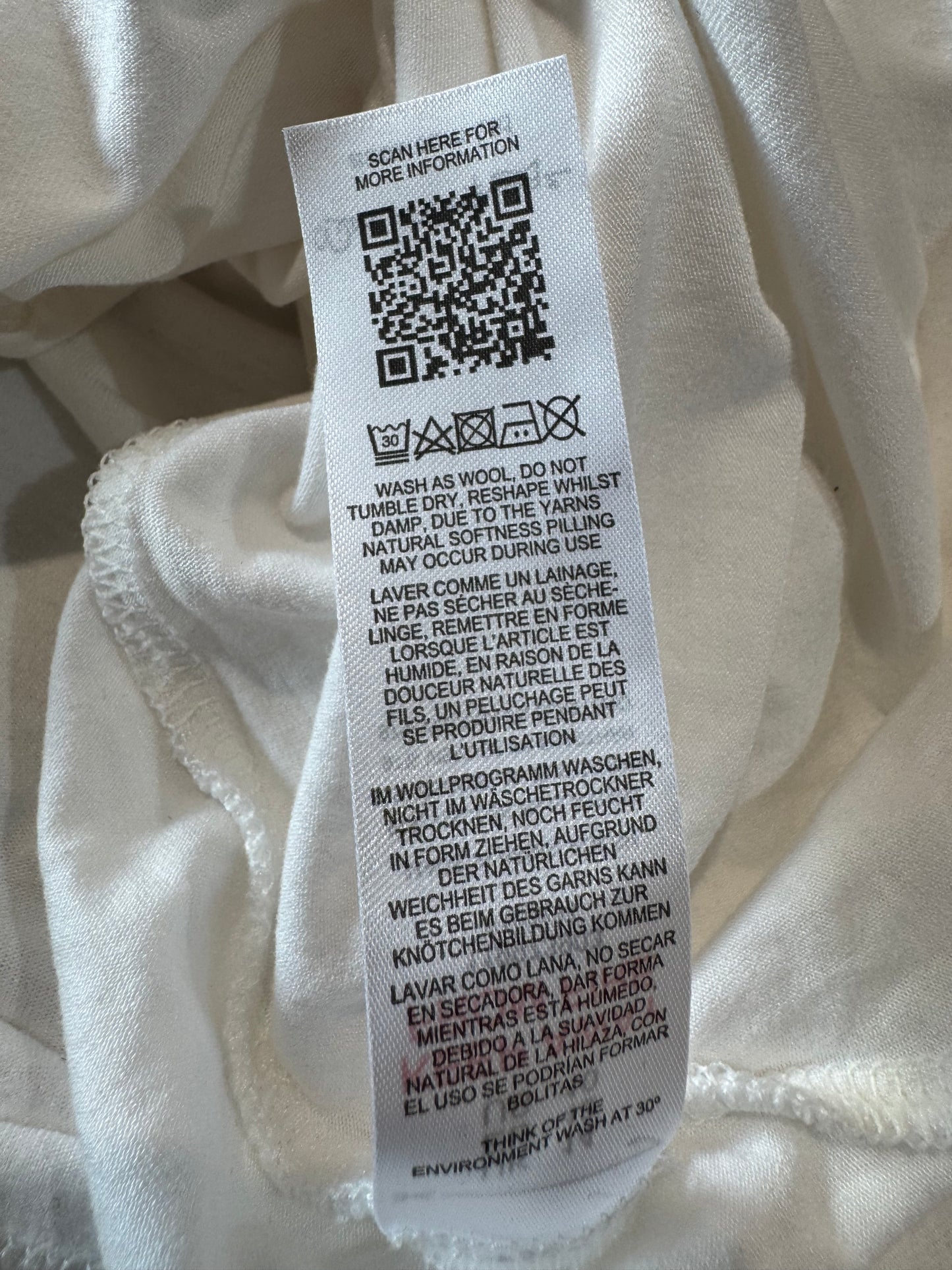 Miss Selfridge white LongSleeve gathered top - size 14