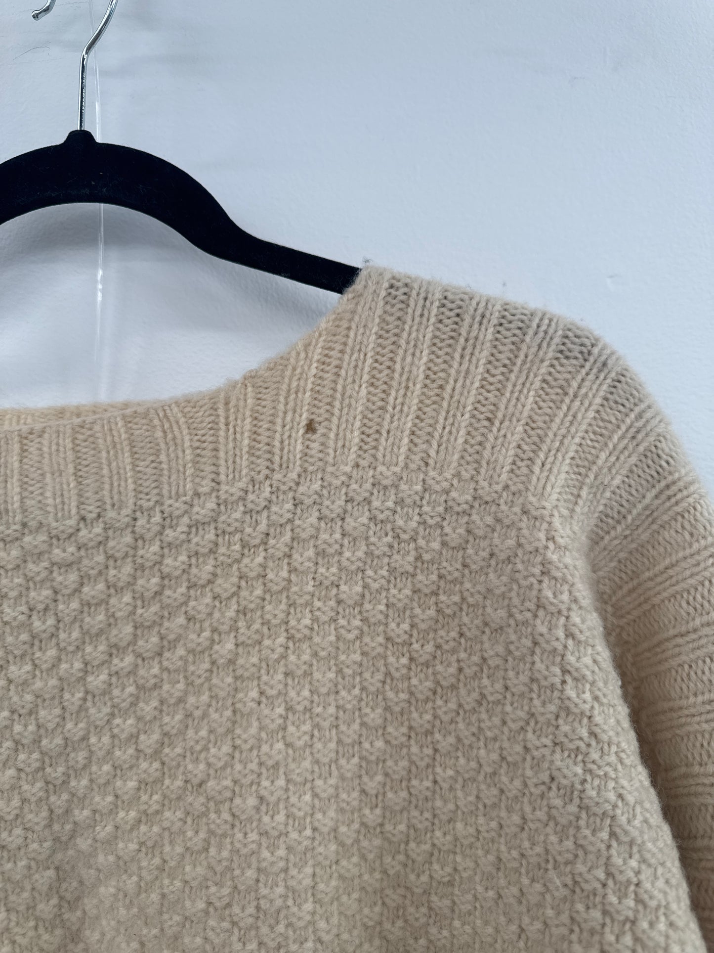 Cream Knit Top with Bow Details - Size S