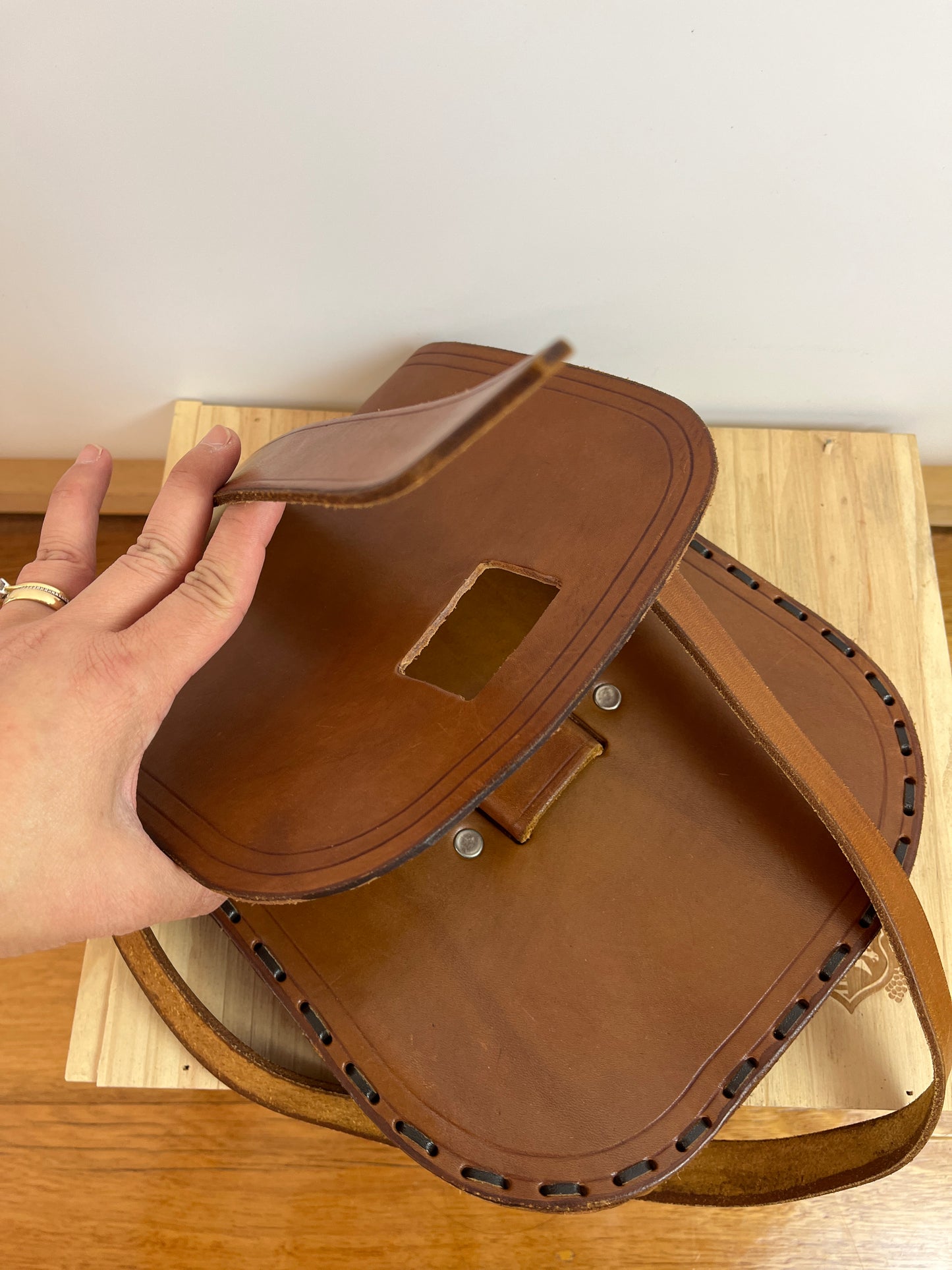 Vintage Tan Leather Shoulder Bag