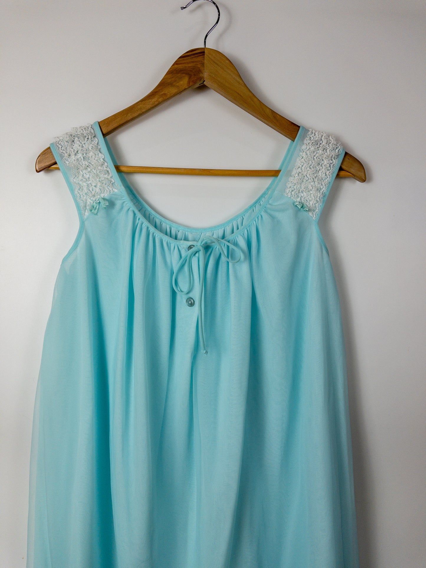 Sweet Vintage Baby Blue Sleeveless Night Dress XS