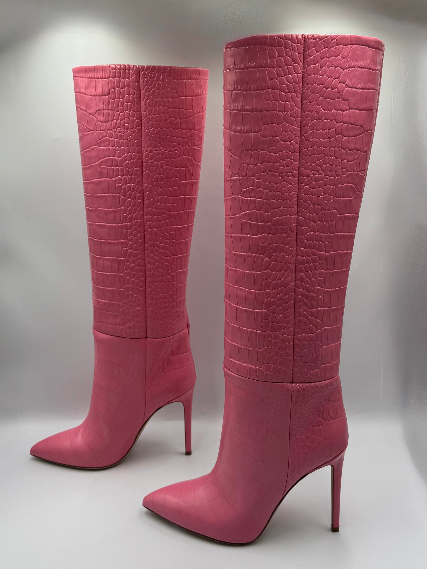 PARIS TEXAS Crocodile Embossed Leather Boots 38.5