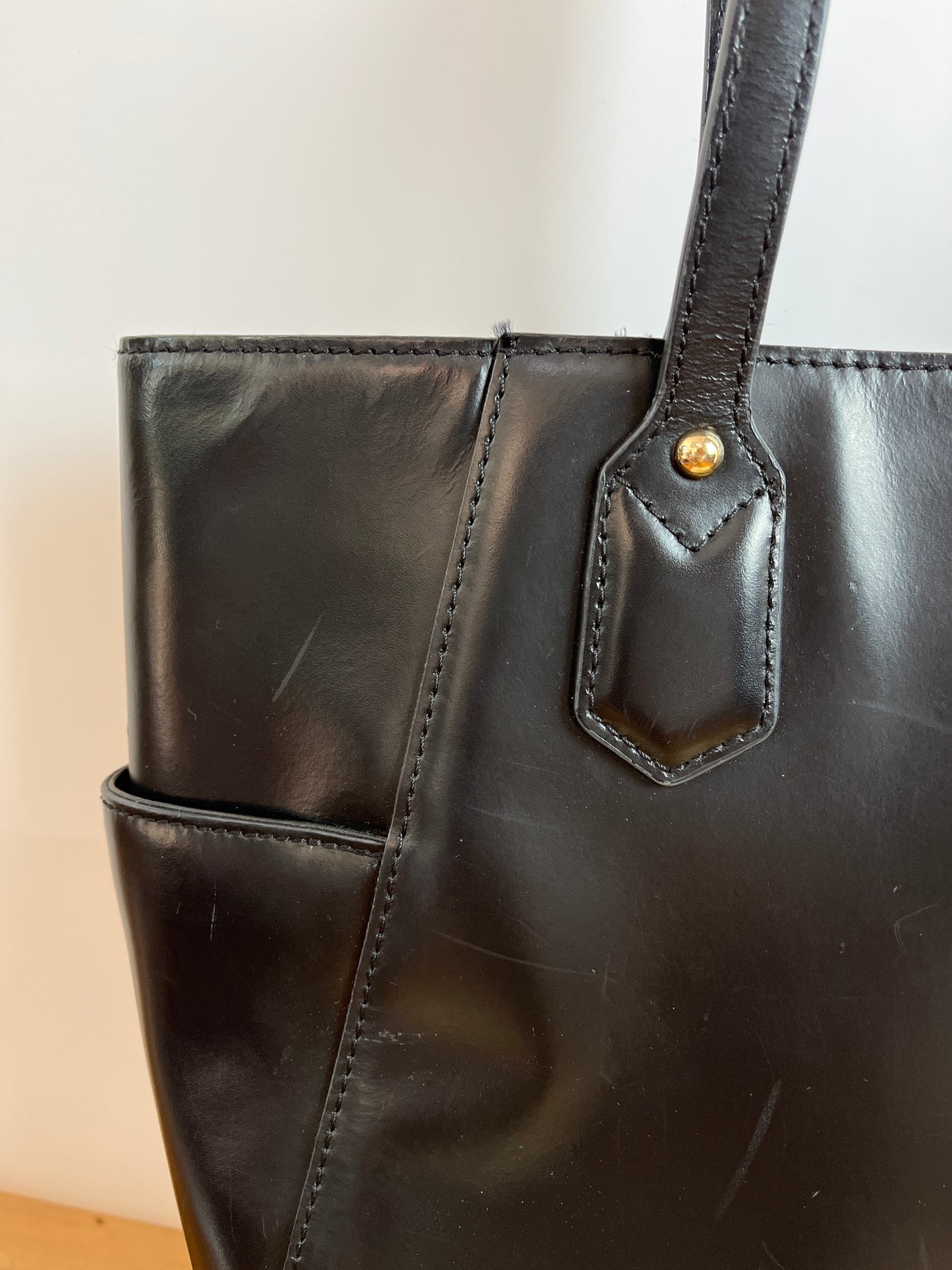Vintage TRENT NATHAN Black Leather Tote