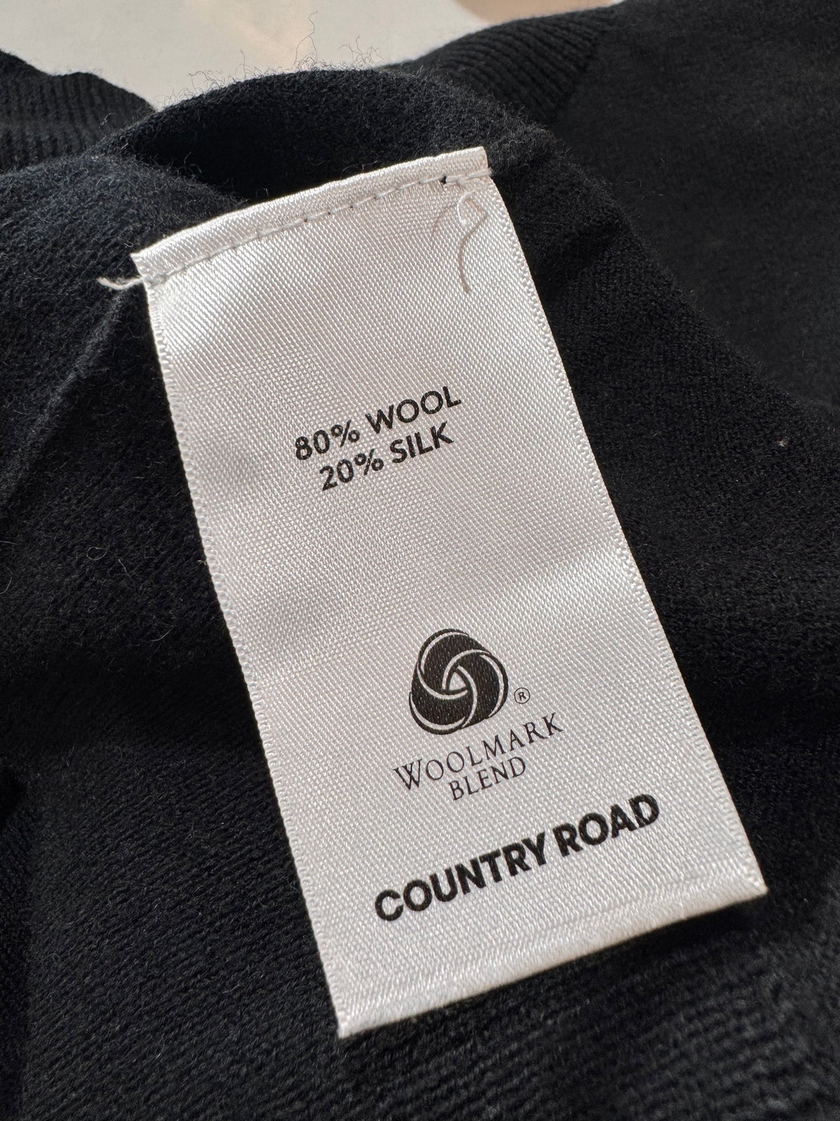 Country Road Black Wool Silk Knit - size L