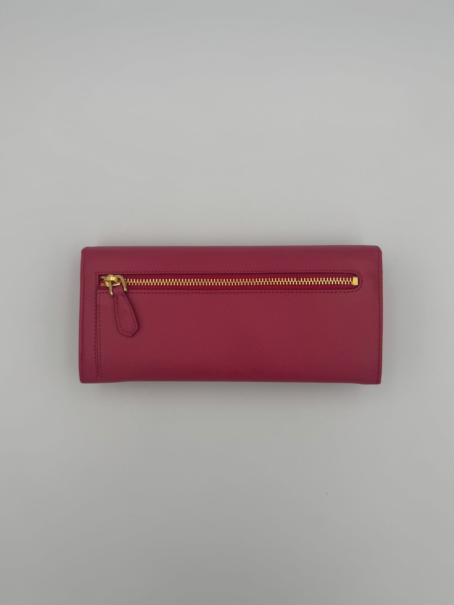 Prada Pink Saffiano Bow Wallet