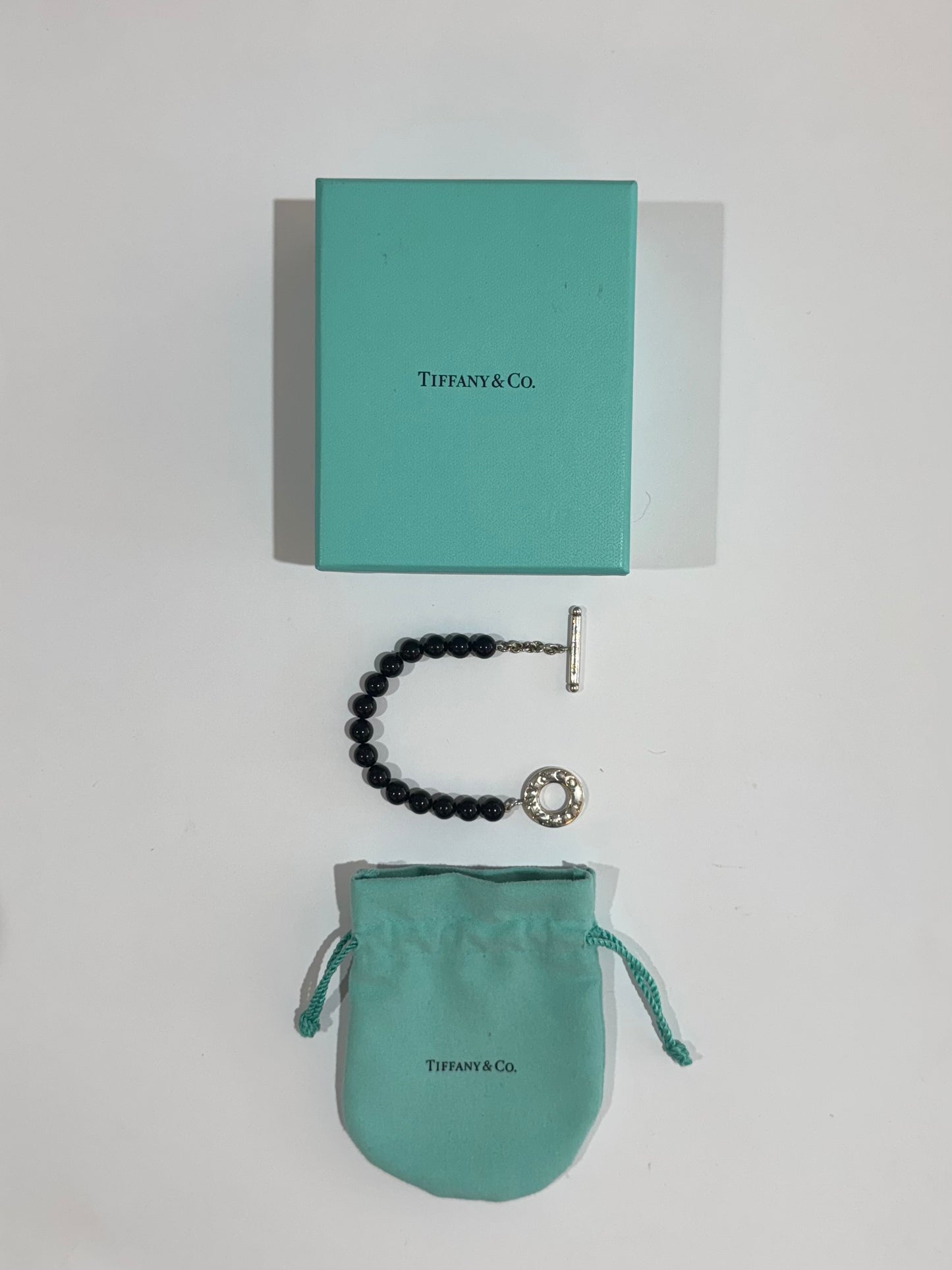 Tiffany & Co. 925 Sterling Silver Onyx Bracelet