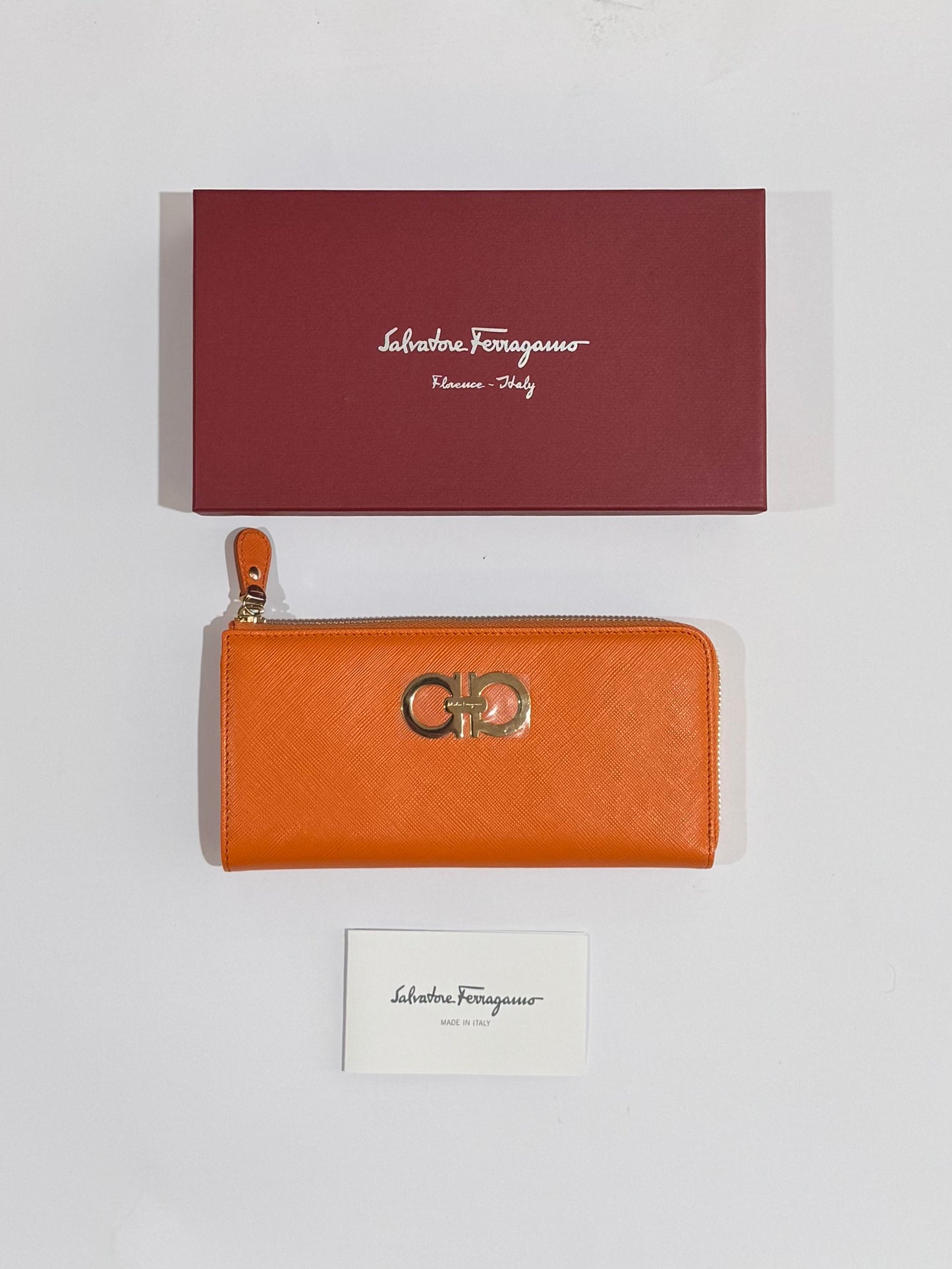 Salvatore Leather Orange Wallet