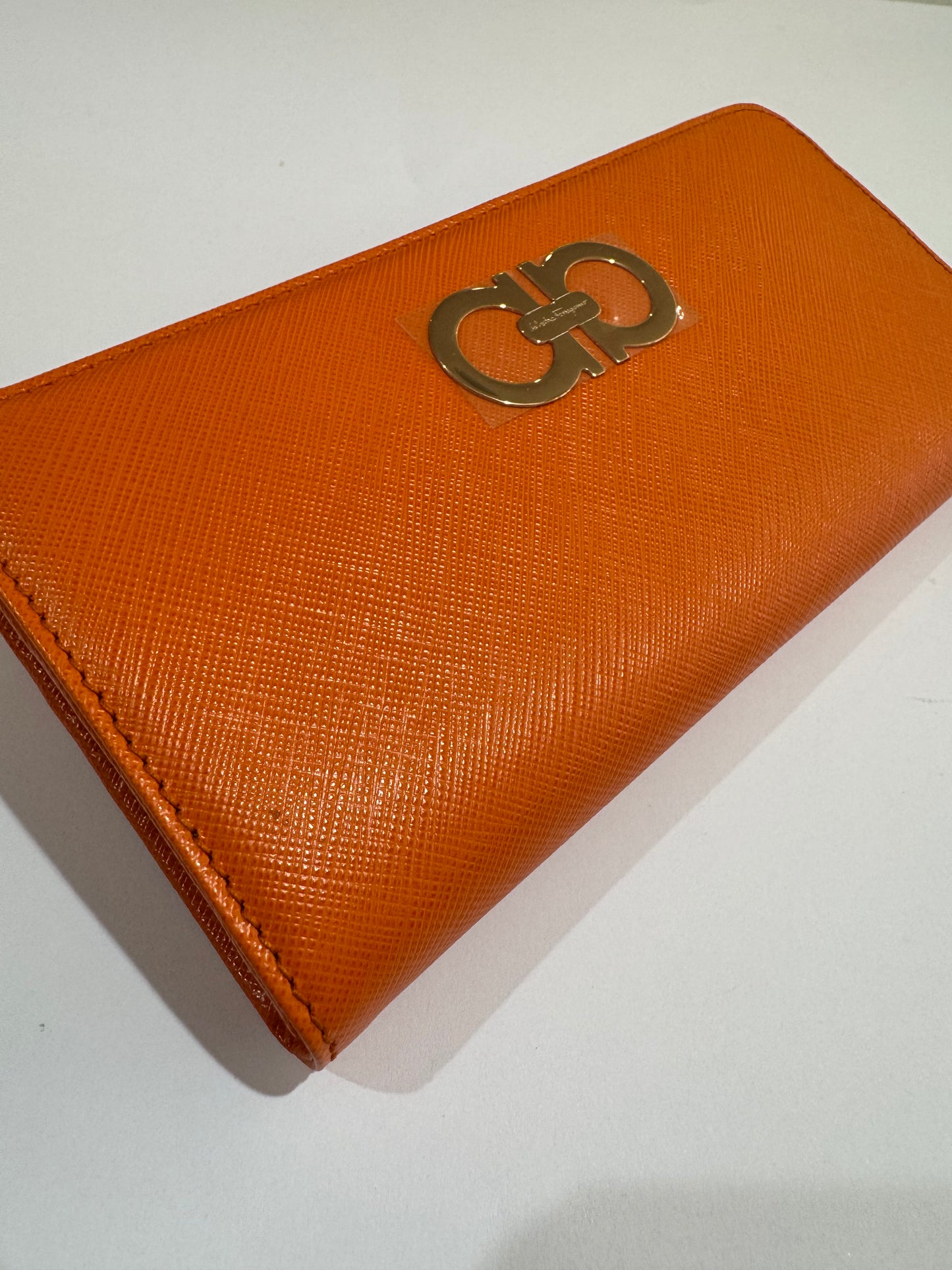 Salvatore Leather Orange Wallet