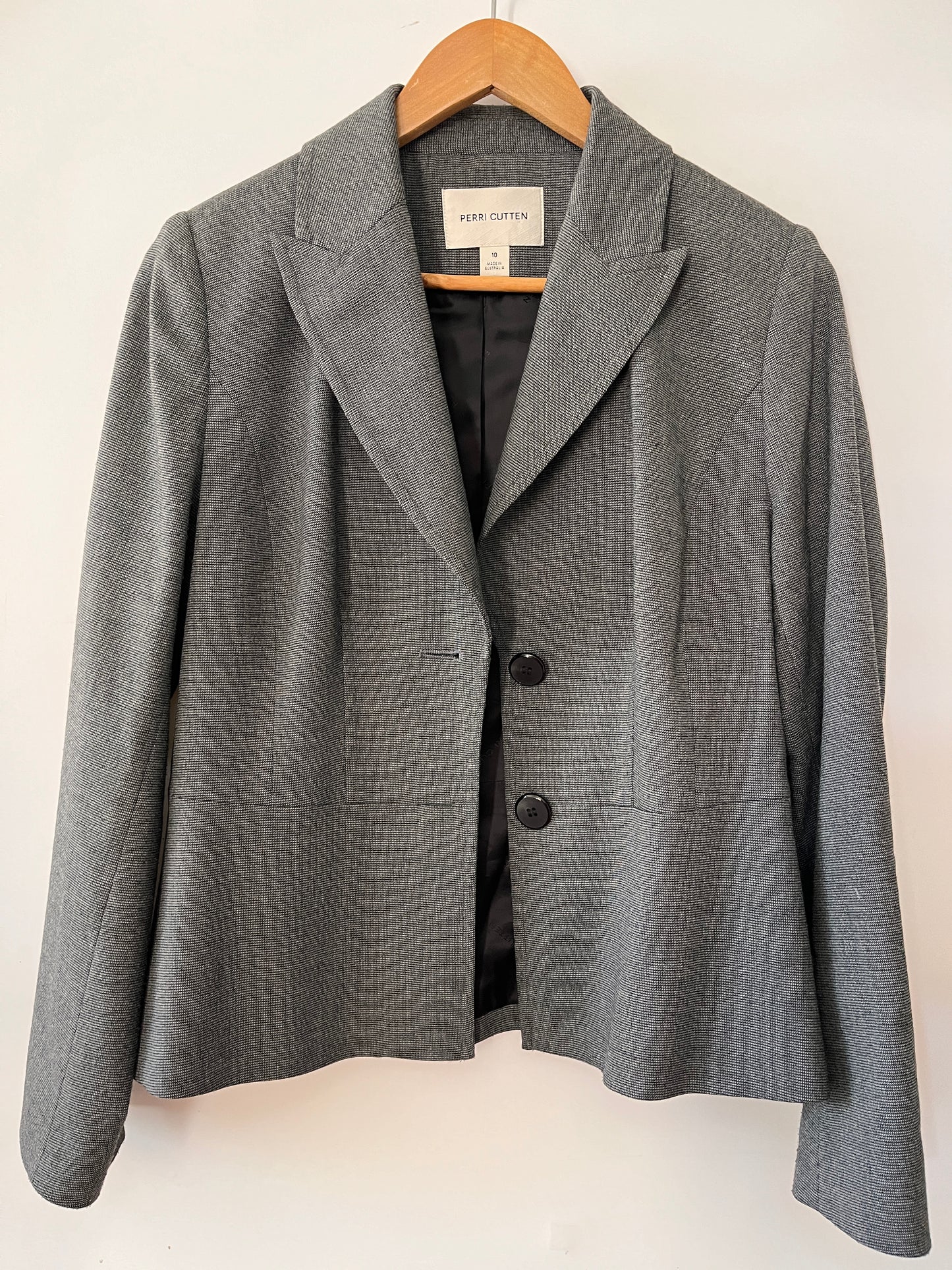 Vintage PERRI CUTTEN Grey Jacket Size 10