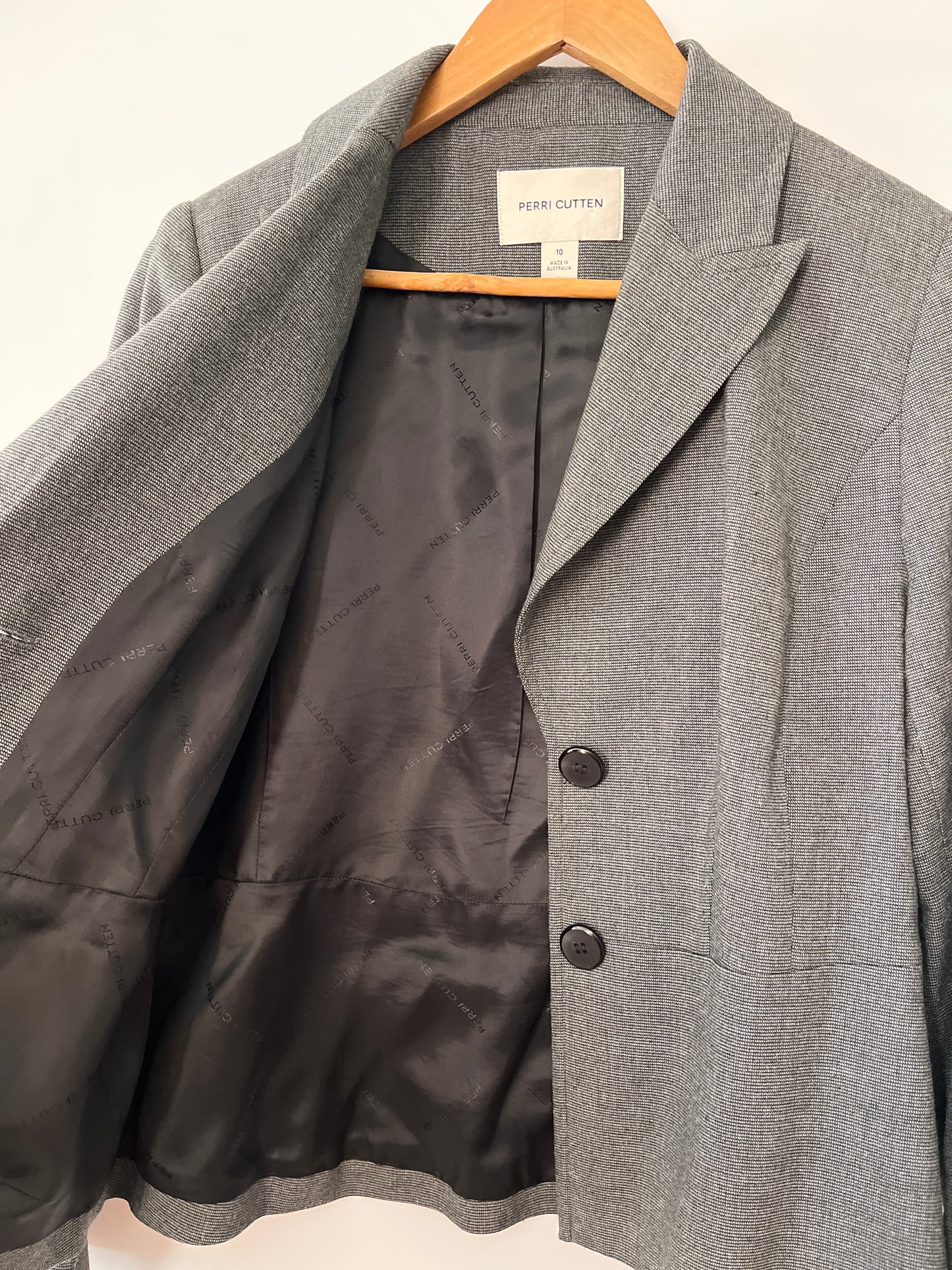 Vintage PERRI CUTTEN Grey Jacket Size 10