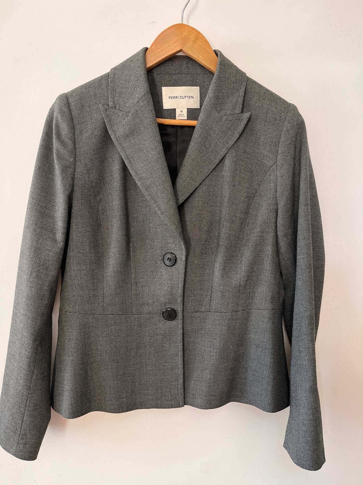 Vintage PERRI CUTTEN Grey Jacket Size 10