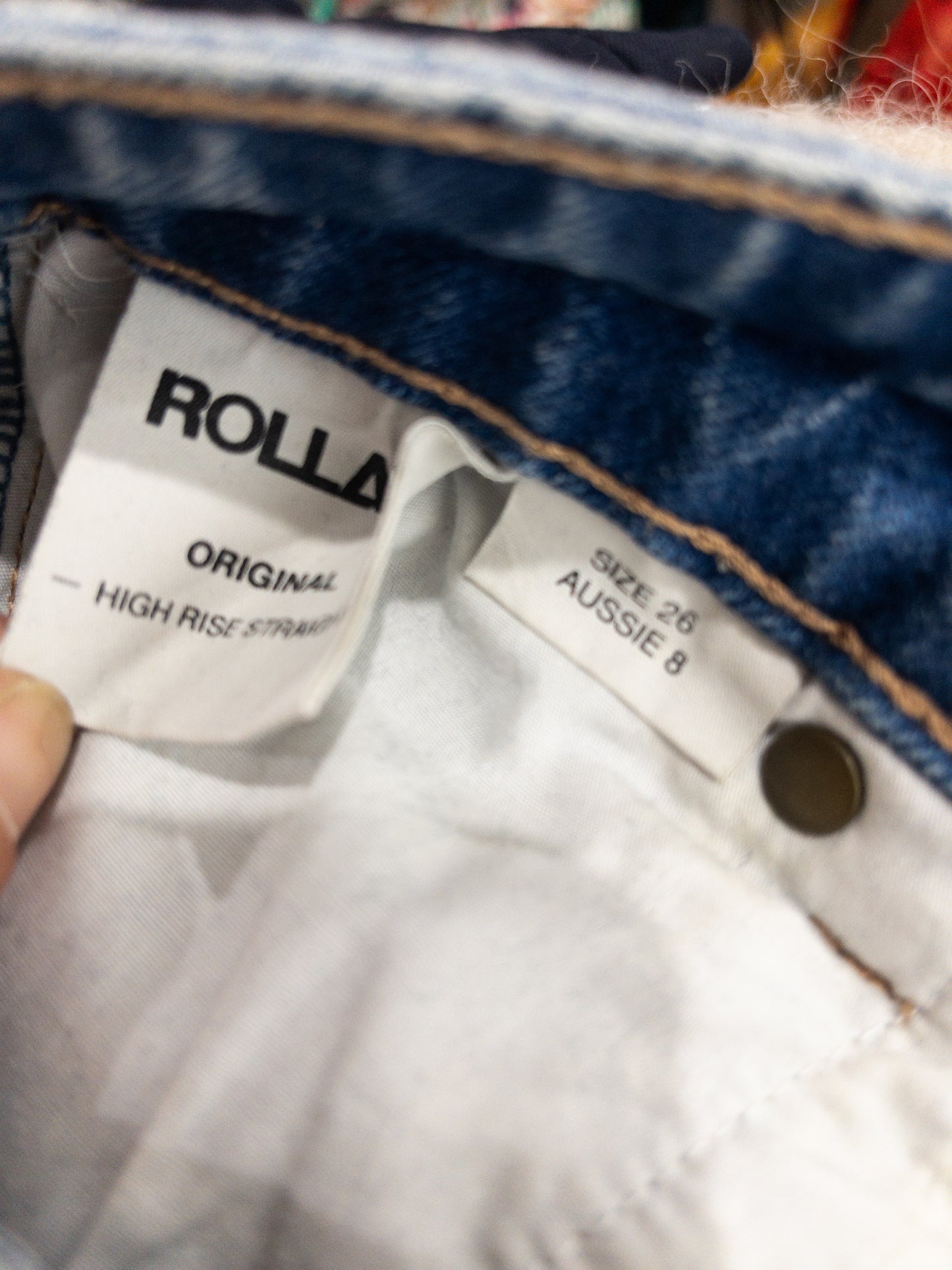 ROLLA’s Blue High Rise Syraight Leg Jeans Size 8