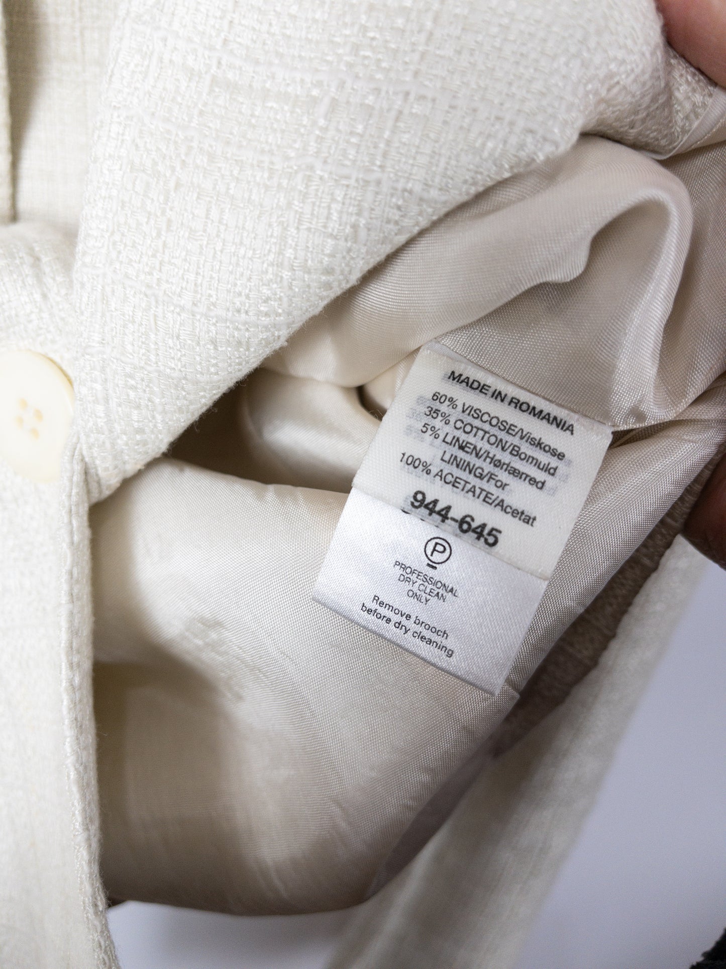 NEXT Round Collar Cream Jacket Size 10