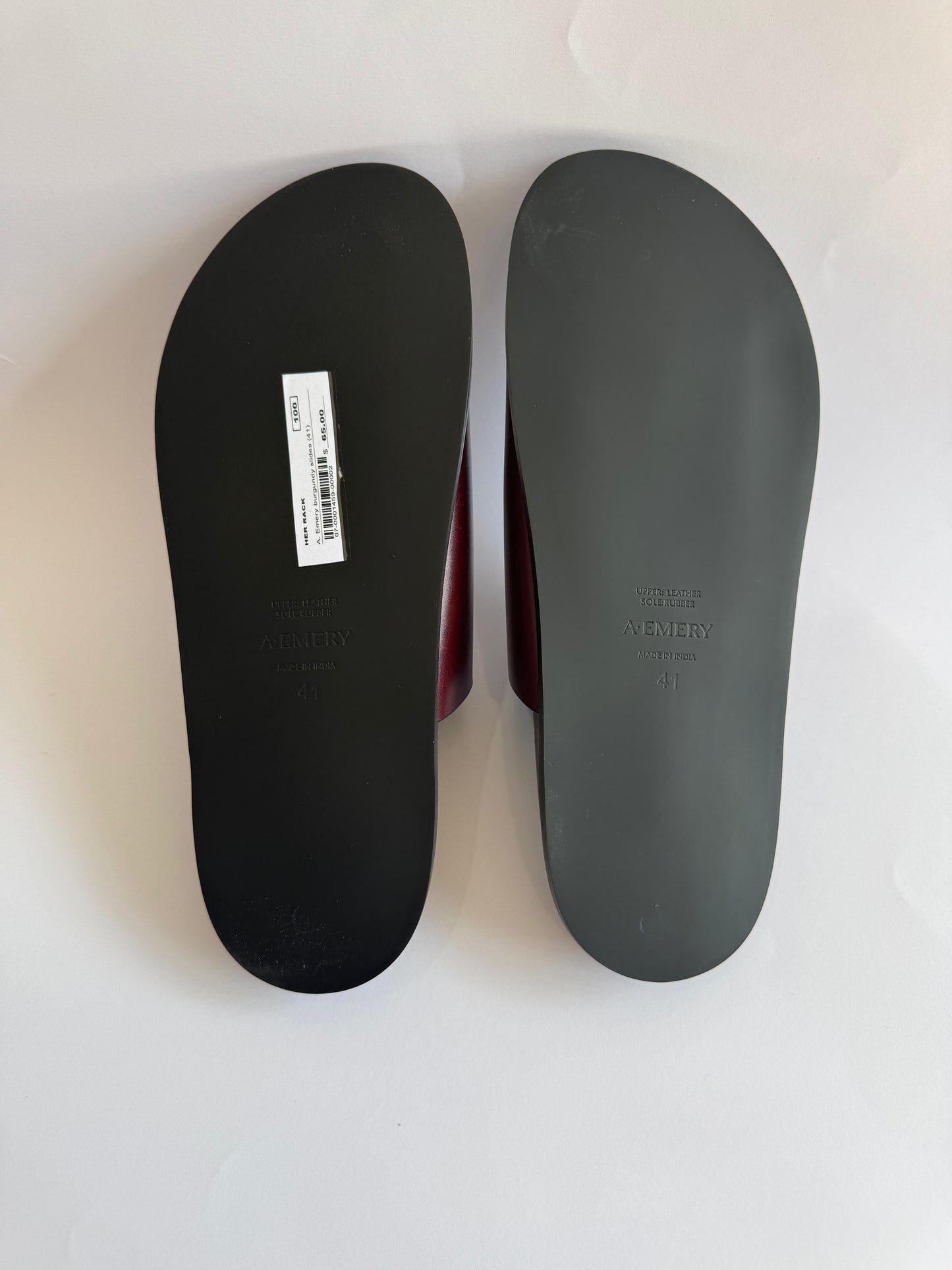 A. Emery Burgundy Slides