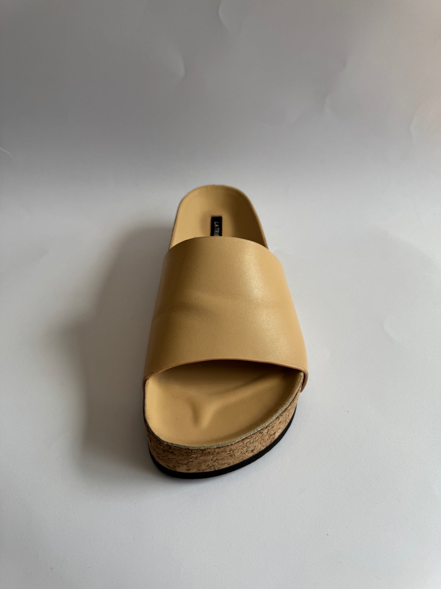 La Tribe Beige Platform Slide
