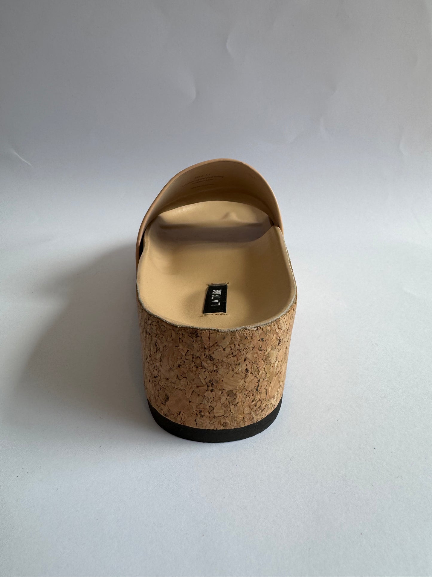 La Tribe Beige Platform Slide