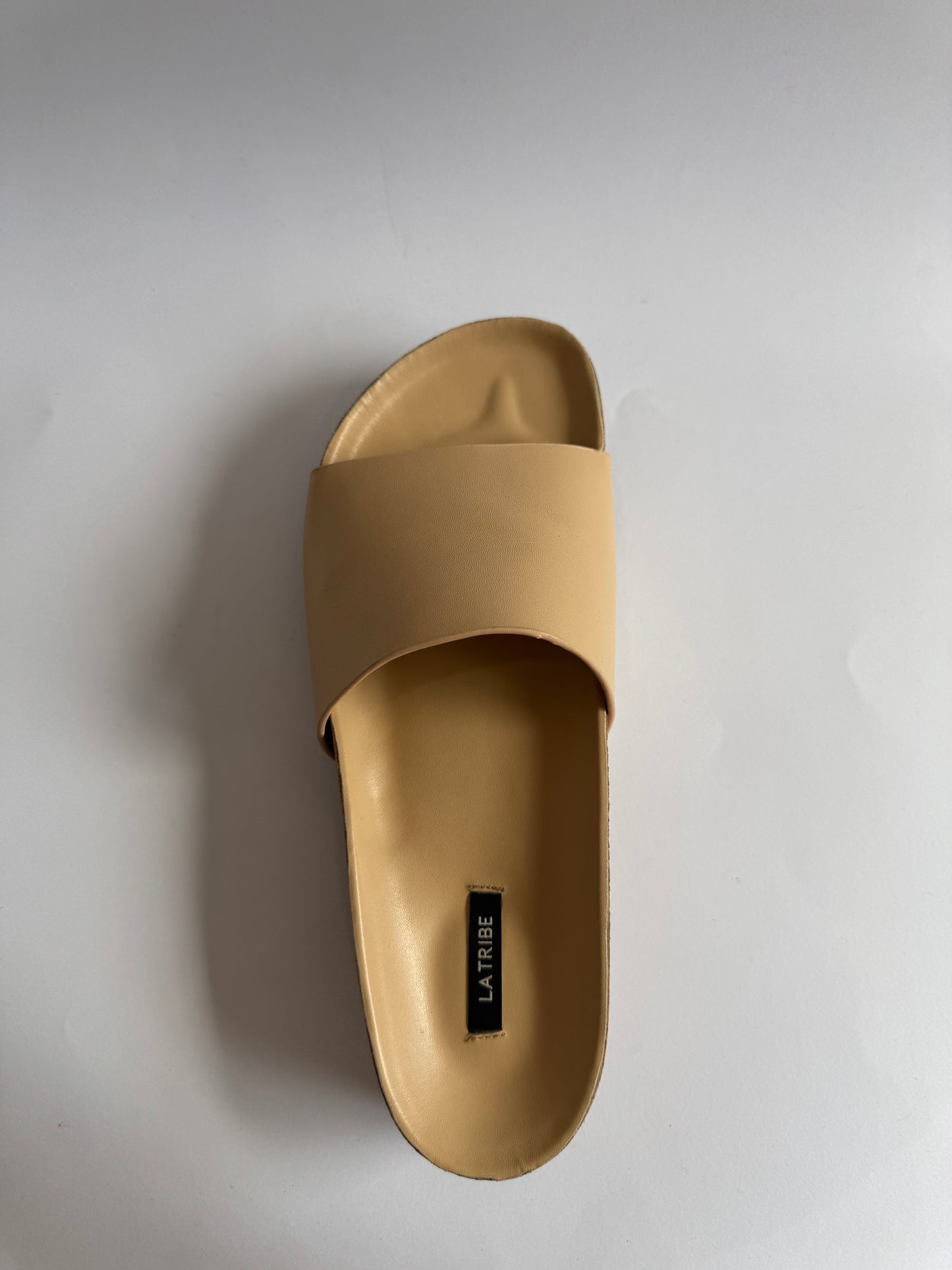 La Tribe Beige Platform Slide