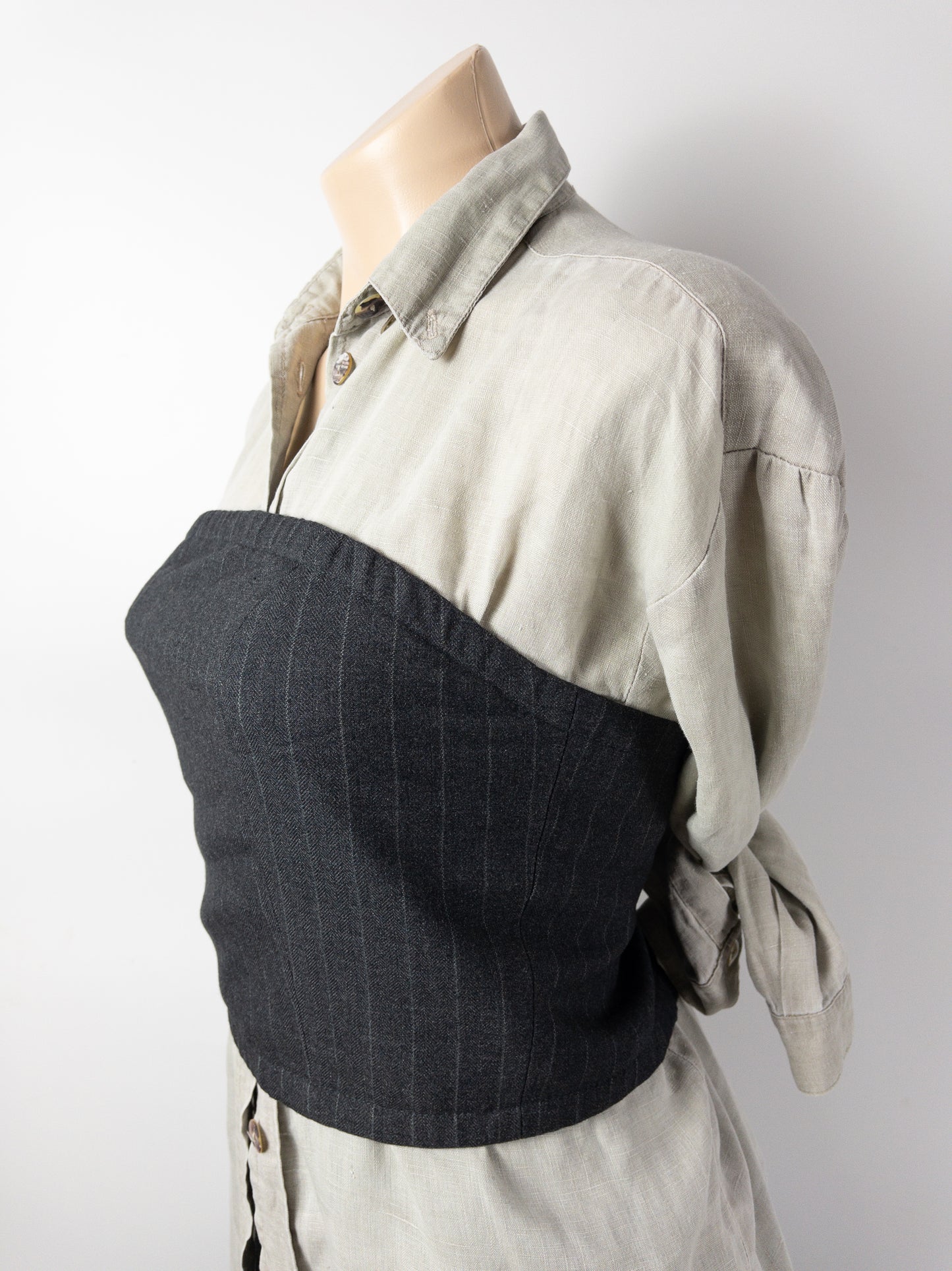 VENDERBYS Grey Bustier Top S