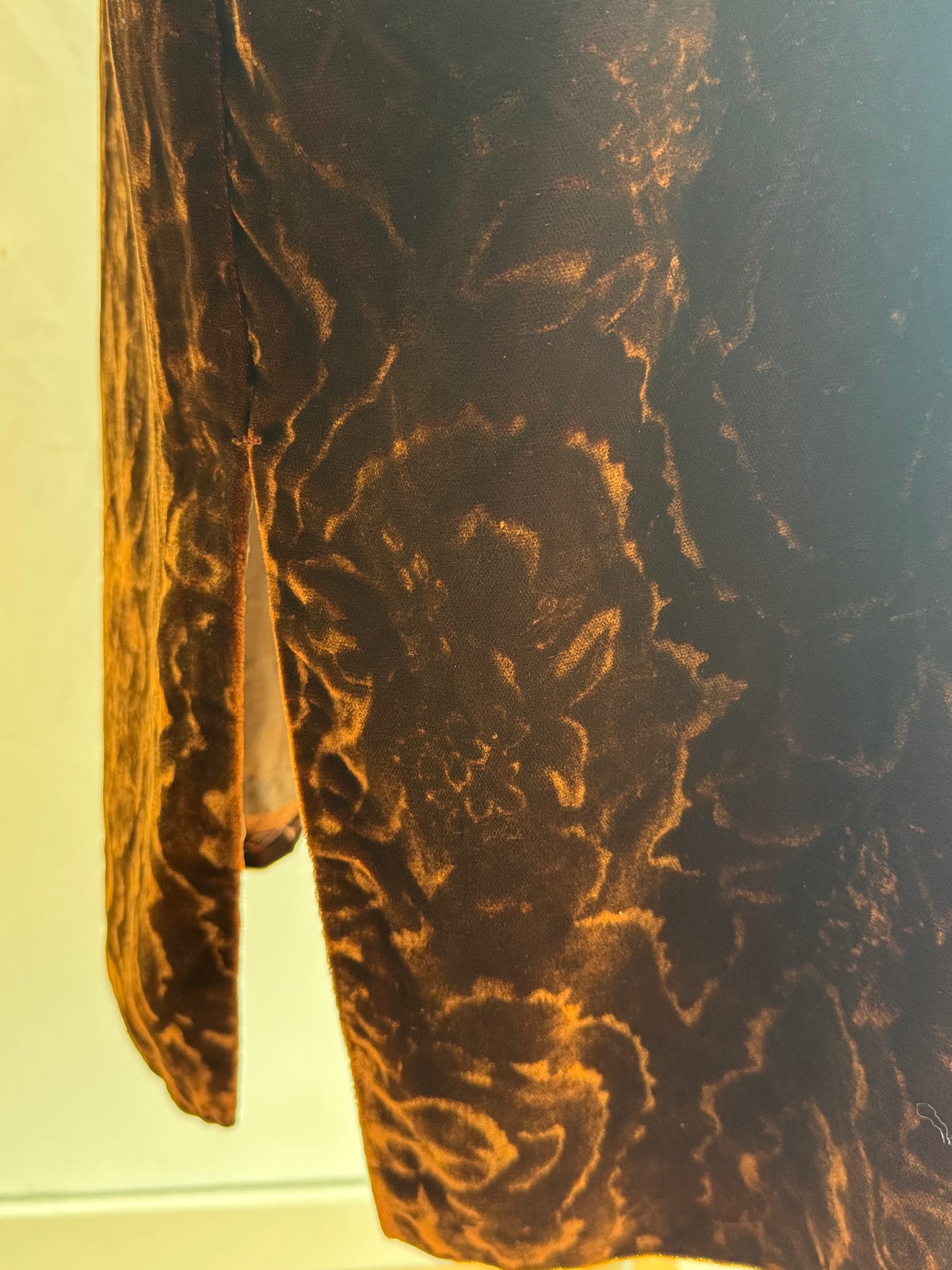 Vintage Brown velvet Mandarin Dress size L
