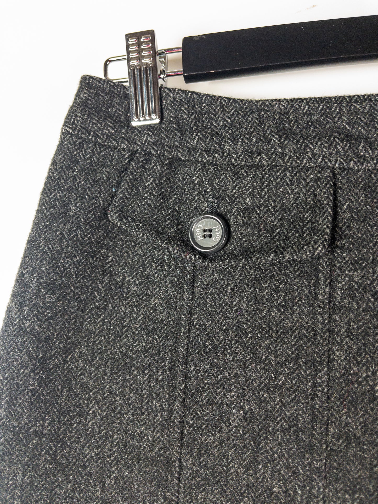 Vintage Grey Mini Wool Skirt XS