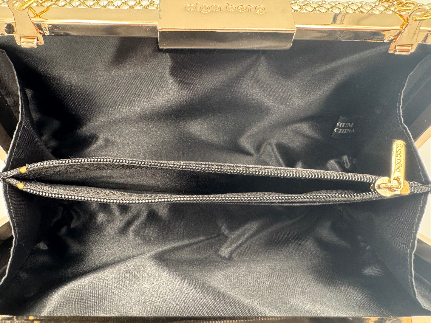 Olga Berg Pyramid Mesh Clutch - Gold colour way