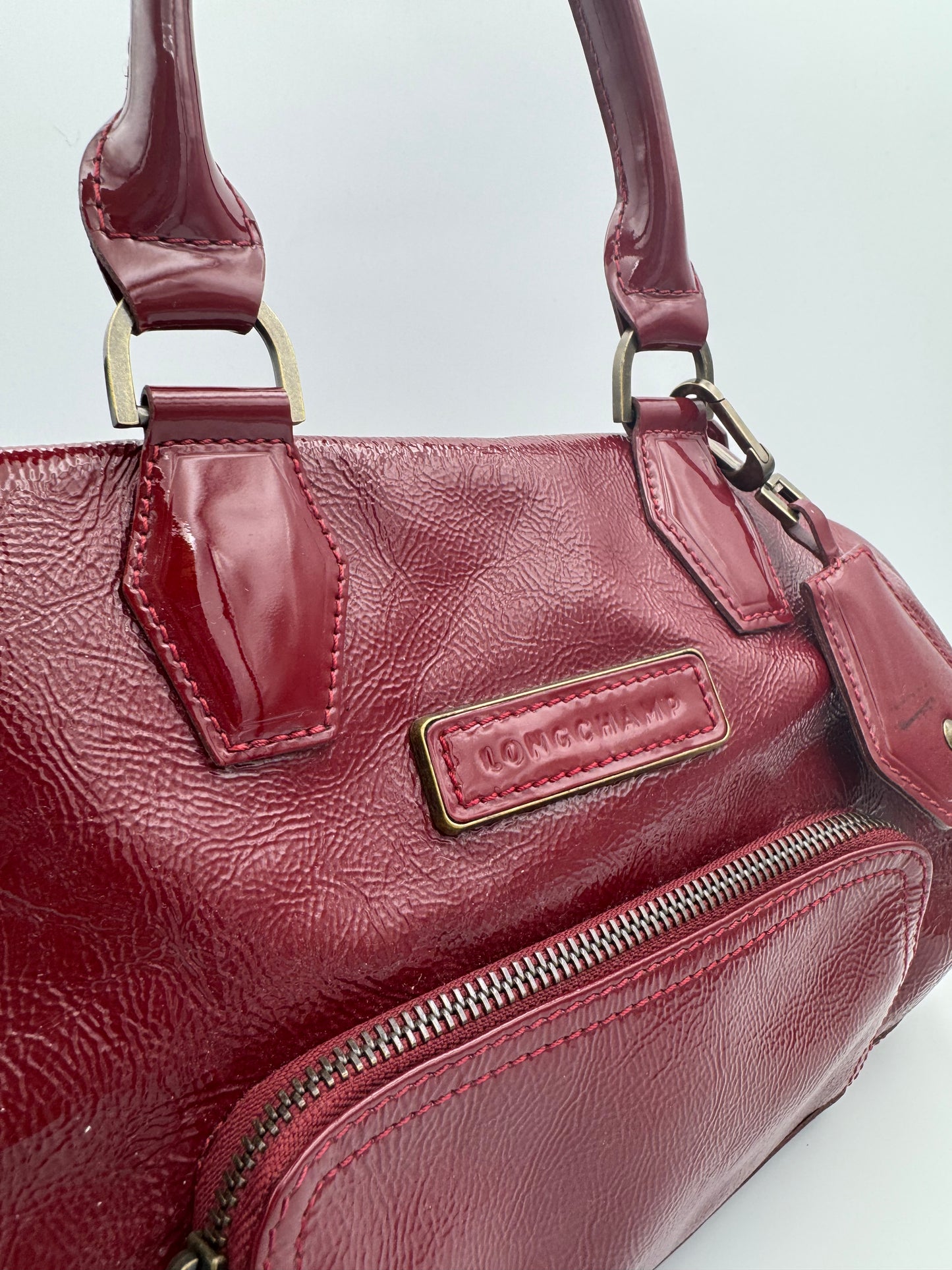 Longchamp Patent Red Bag