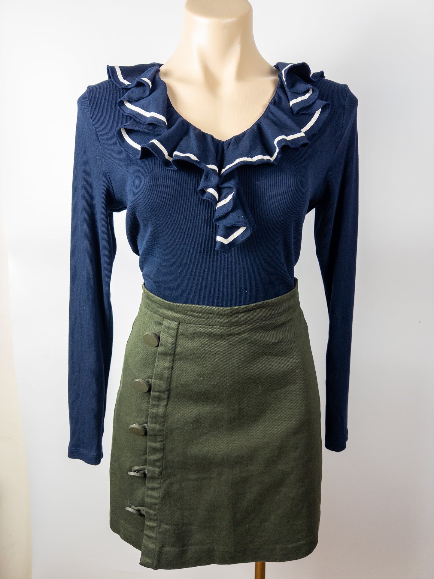 LAUREN By Ralph Lauren Navy Nautical Top M