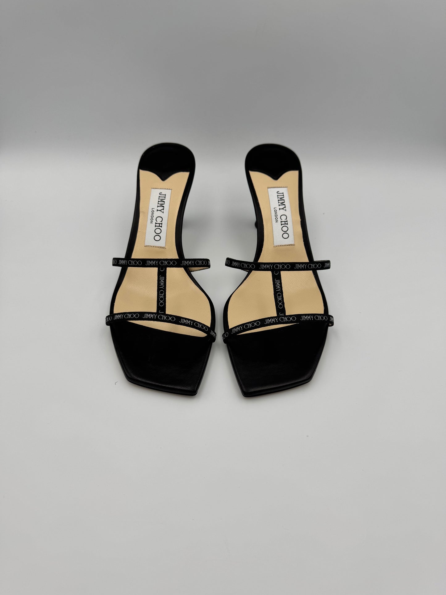 JIMMY CHOO Napa Leather Mules Size 38.5