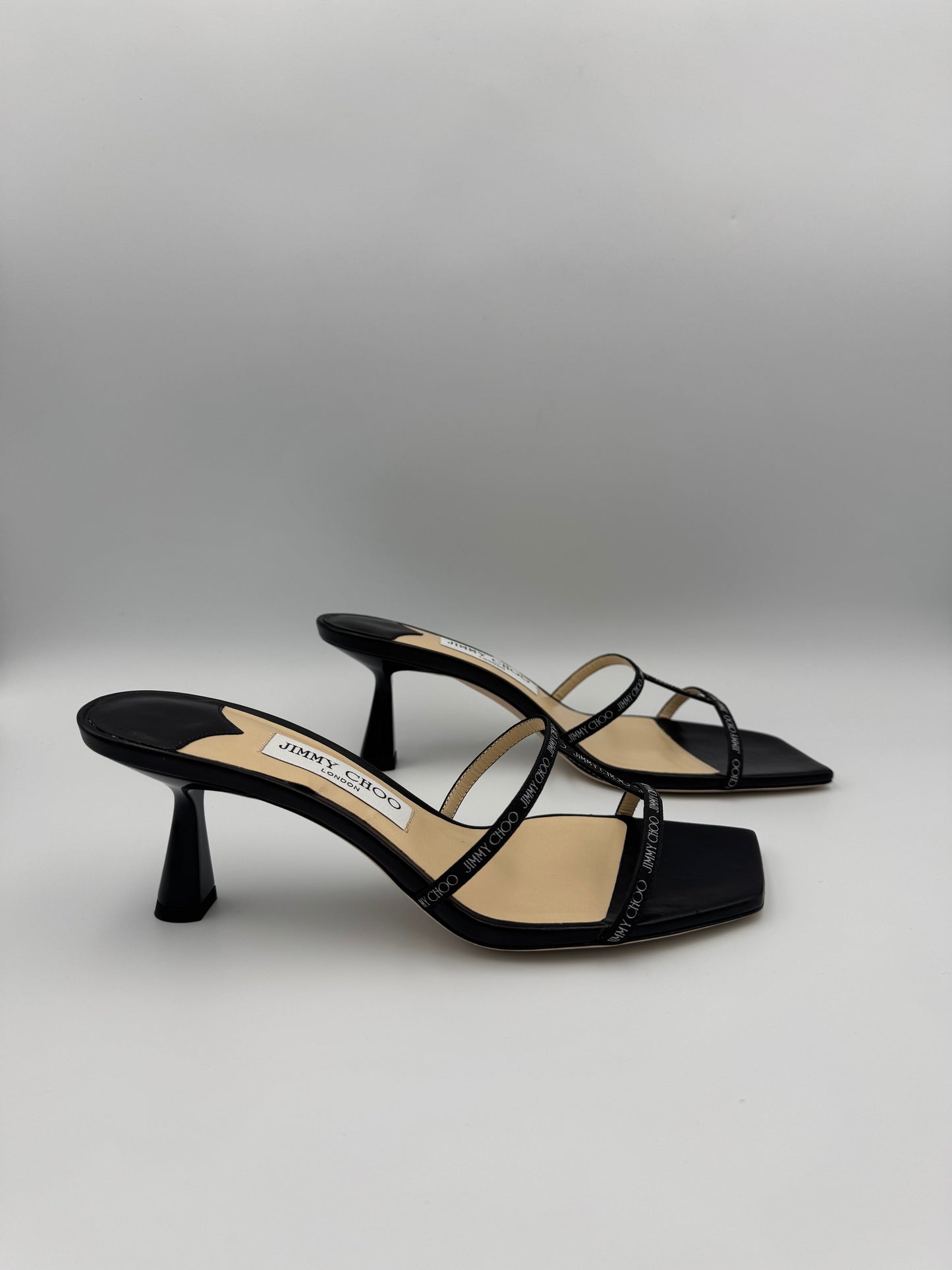 JIMMY CHOO Napa Leather Mules Size 38.5