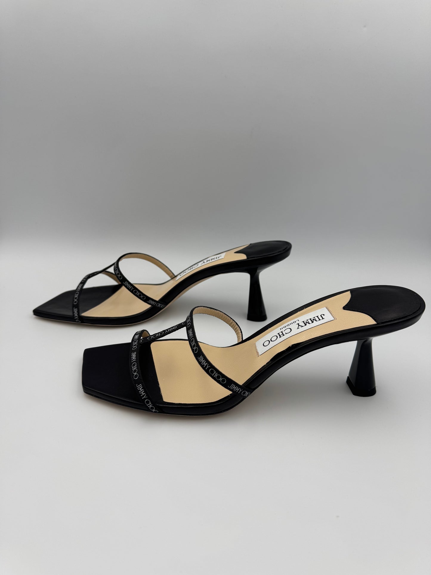 JIMMY CHOO Napa Leather Mules Size 38.5