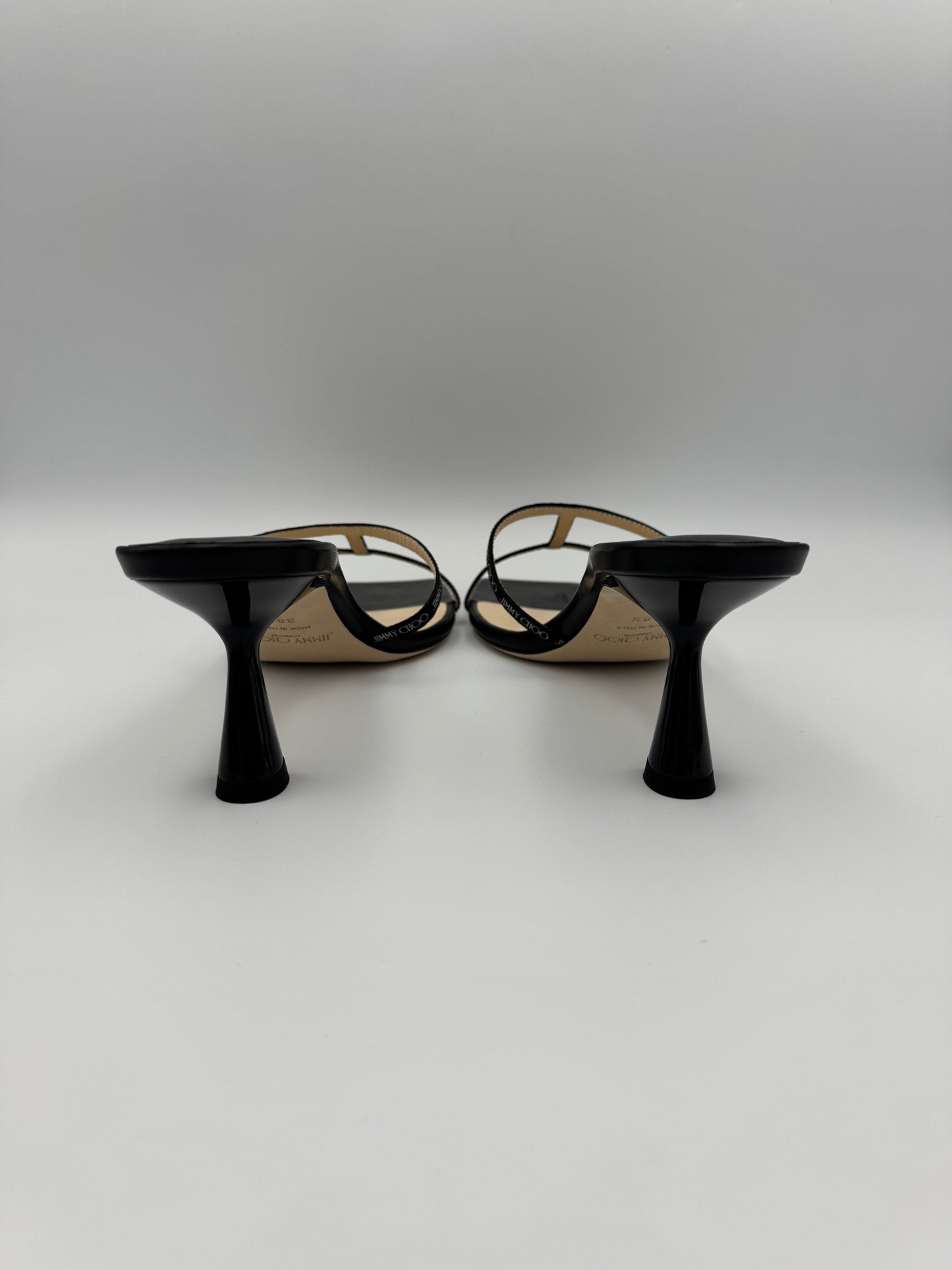 JIMMY CHOO Napa Leather Mules Size 38.5