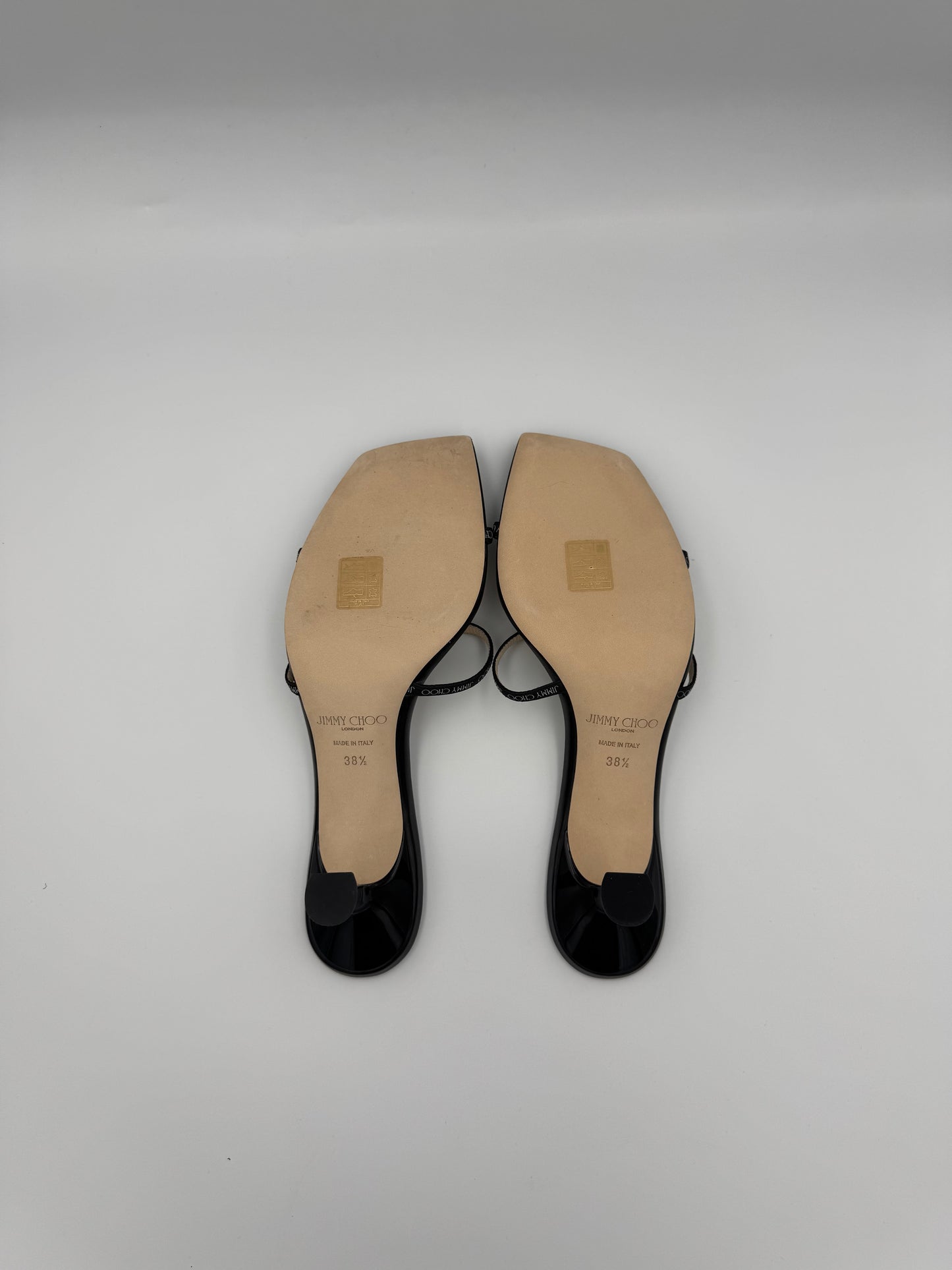 JIMMY CHOO Napa Leather Mules Size 38.5