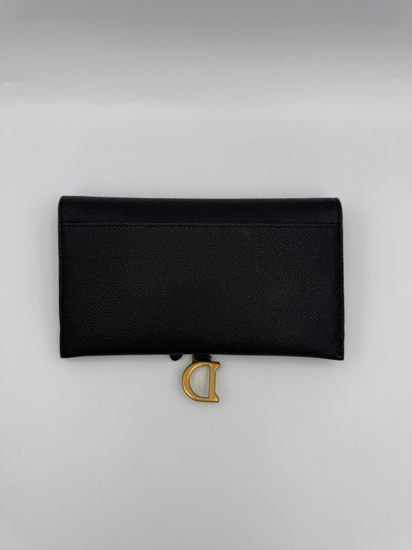 DIOR LONG SADDLE BLACK WALLET ON CHAIN WOC Crossbody Bag